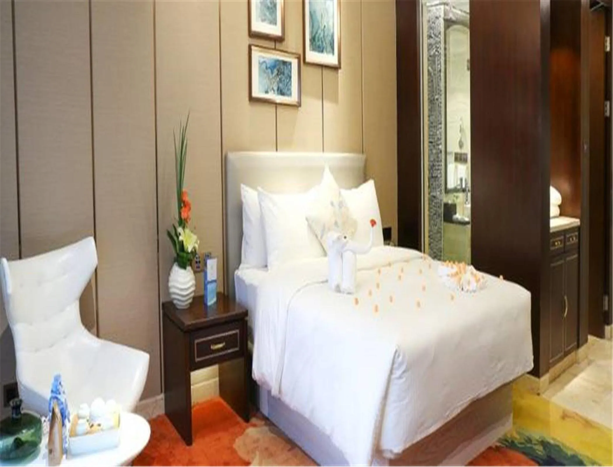 Bed in Wanda Realm Xiamen North Bay