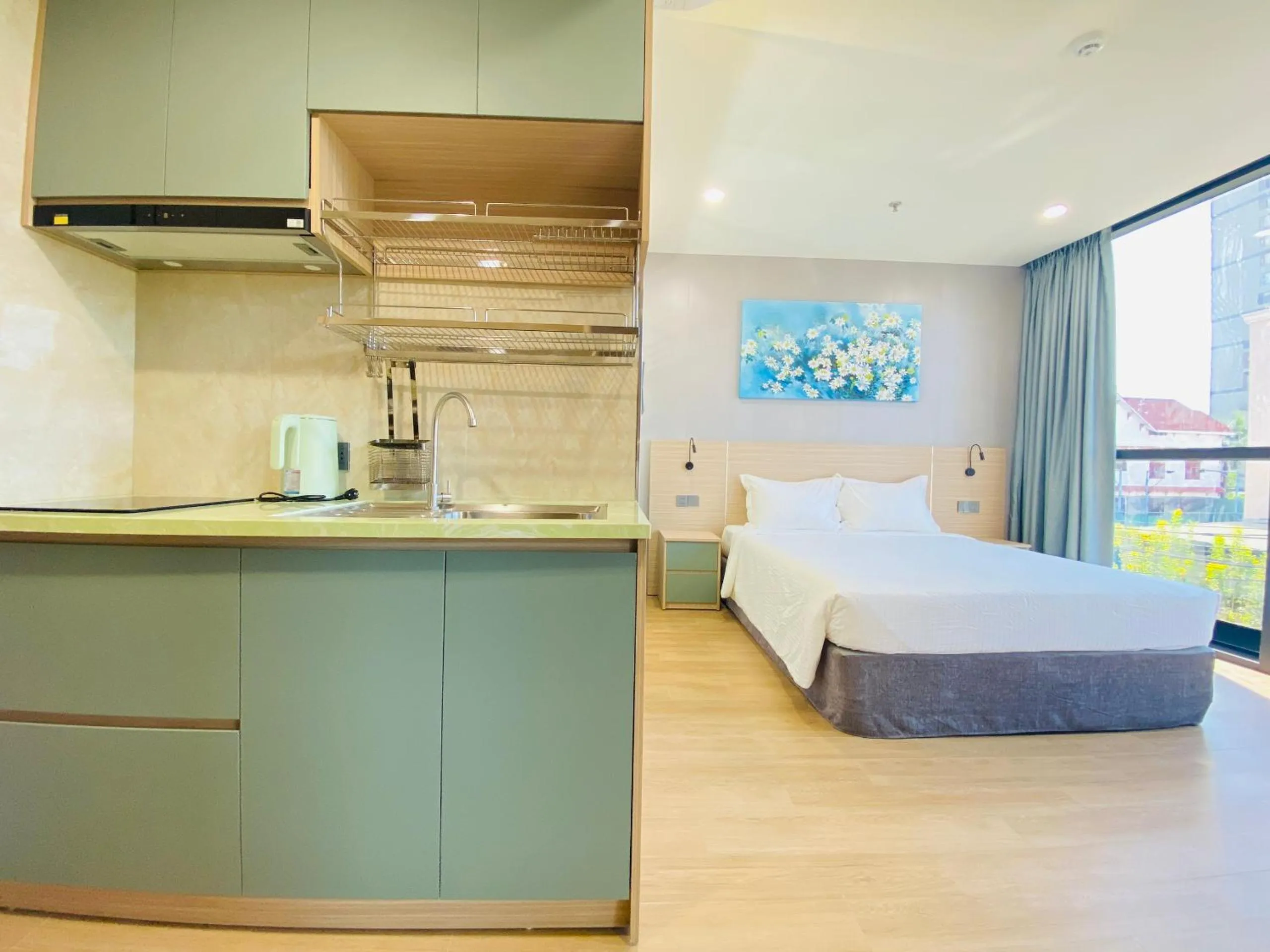 Kitchen or kitchenette, Bed in NAM Hotel & Residences