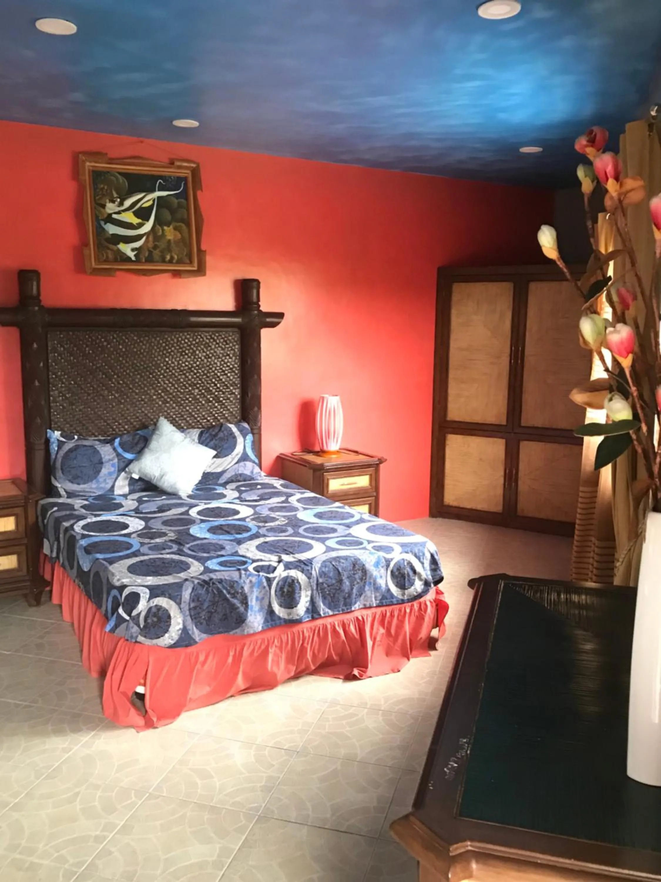 Bed in Cabilao Sunset Dive & Beach Resort