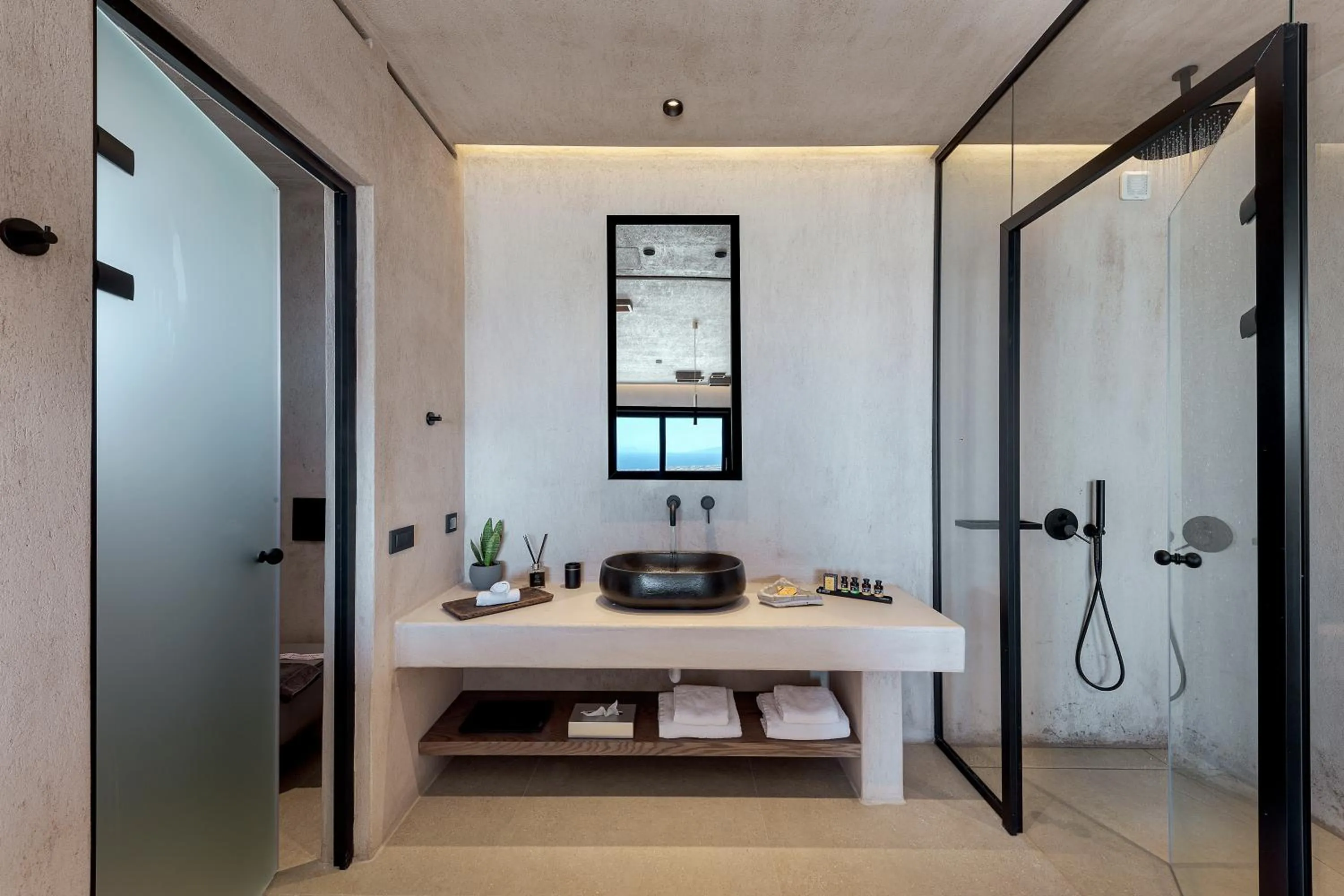 Shower in North Santorini - A Luxury Spa Hotel