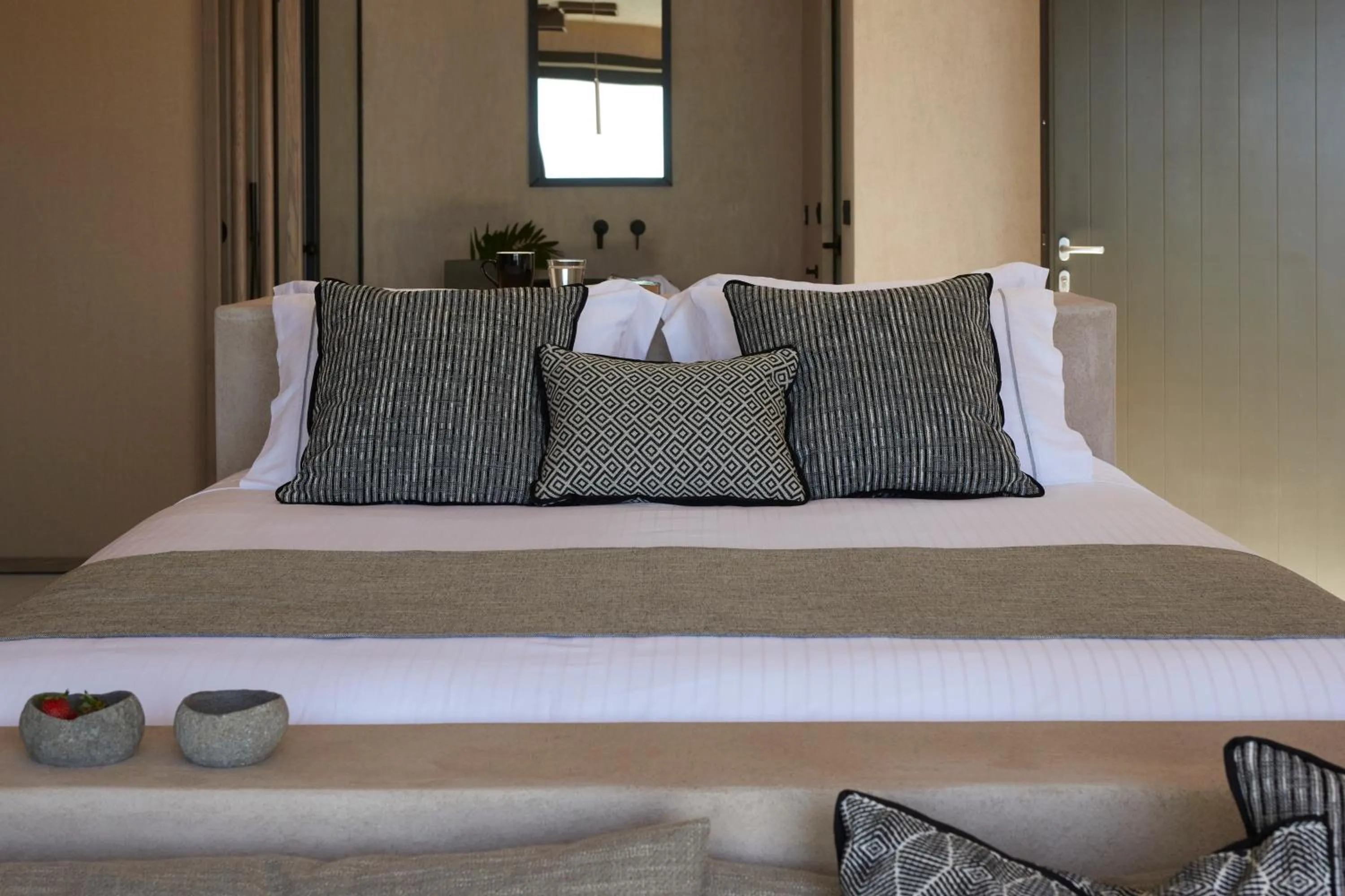 Bed in North Santorini - A Luxury Spa Hotel