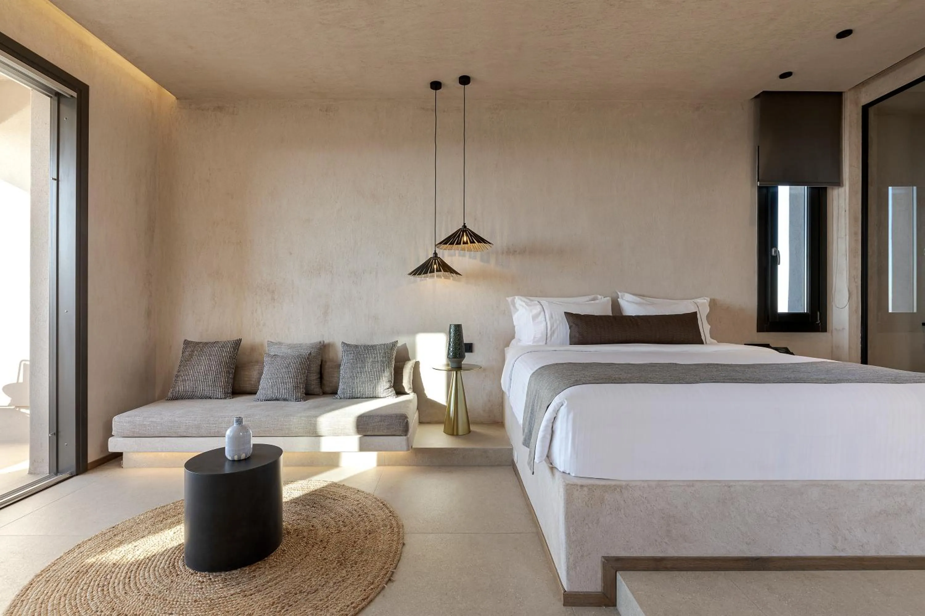 Bed in North Santorini - A Luxury Spa Hotel