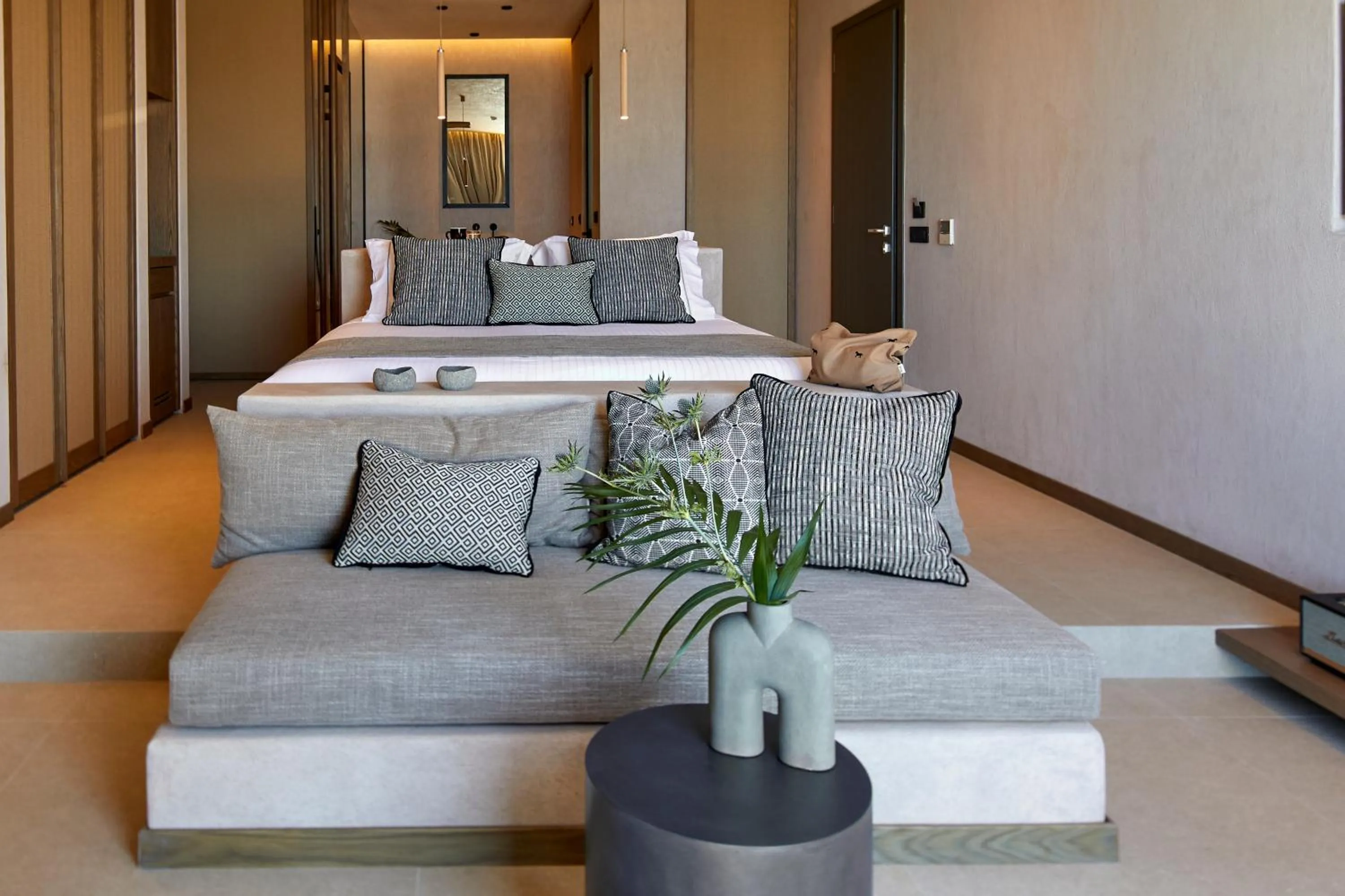 Bed in North Santorini - A Luxury Spa Hotel