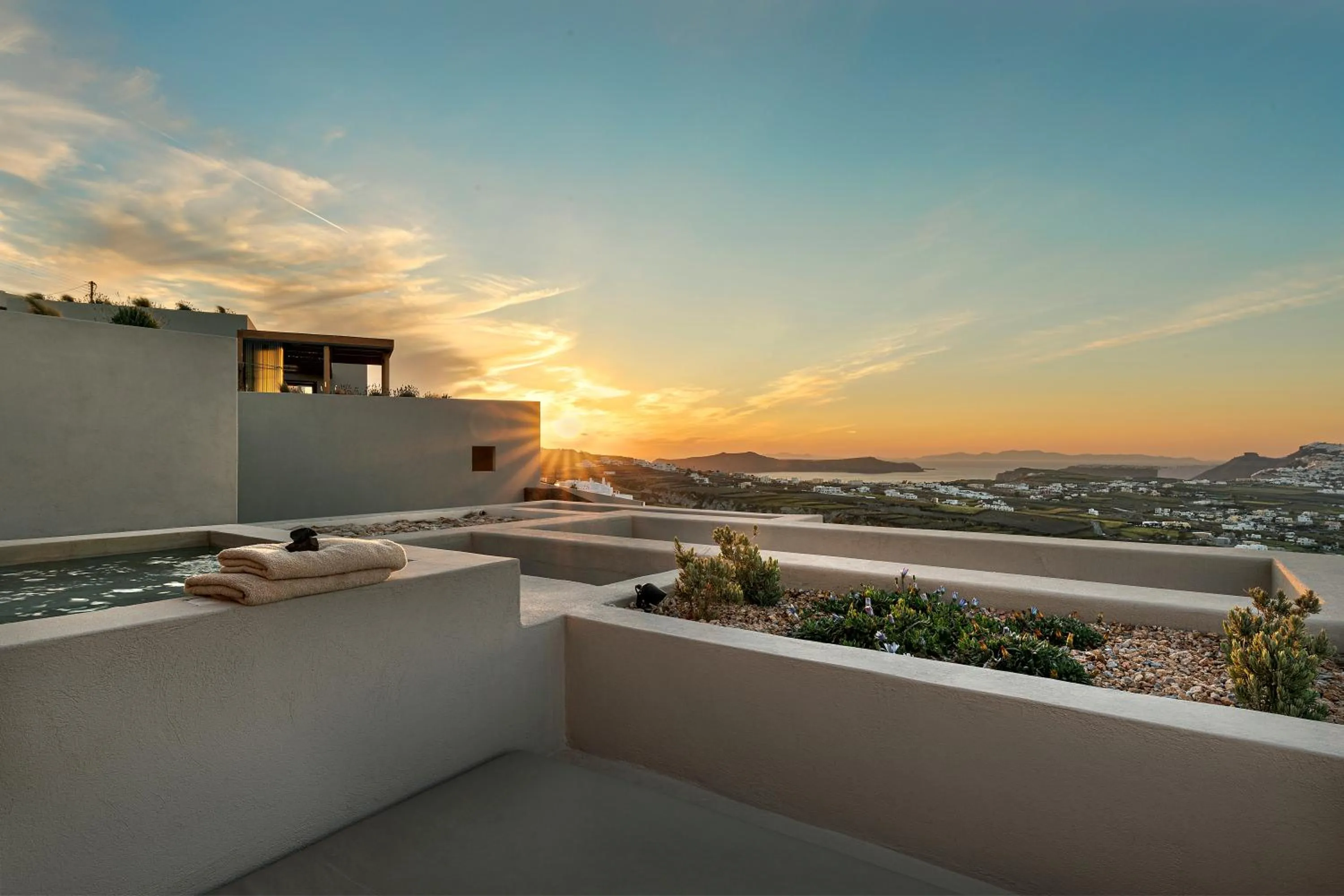Bird's eye view in North Santorini - A Luxury Spa Hotel