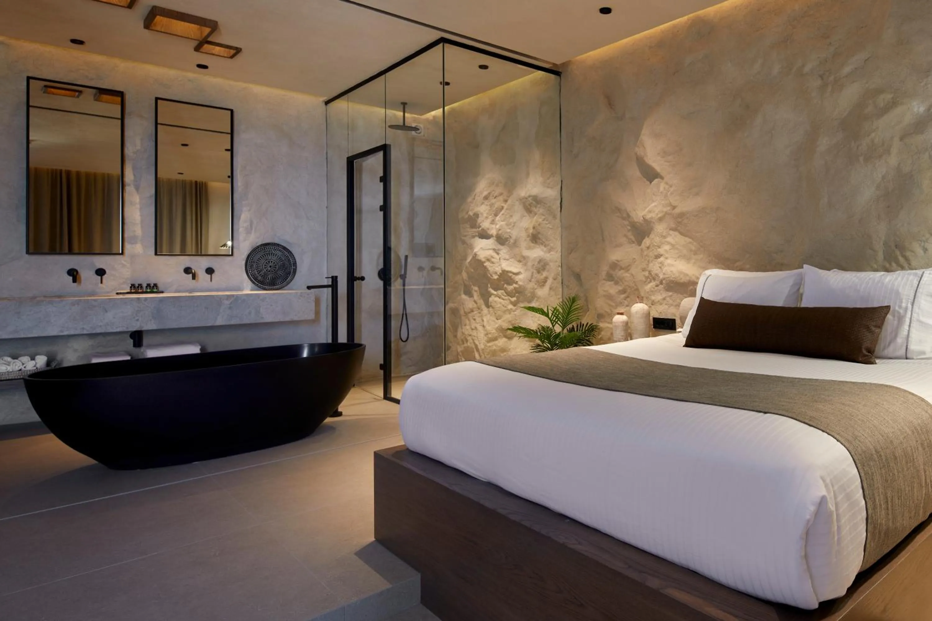 Bed in North Santorini - A Luxury Spa Hotel