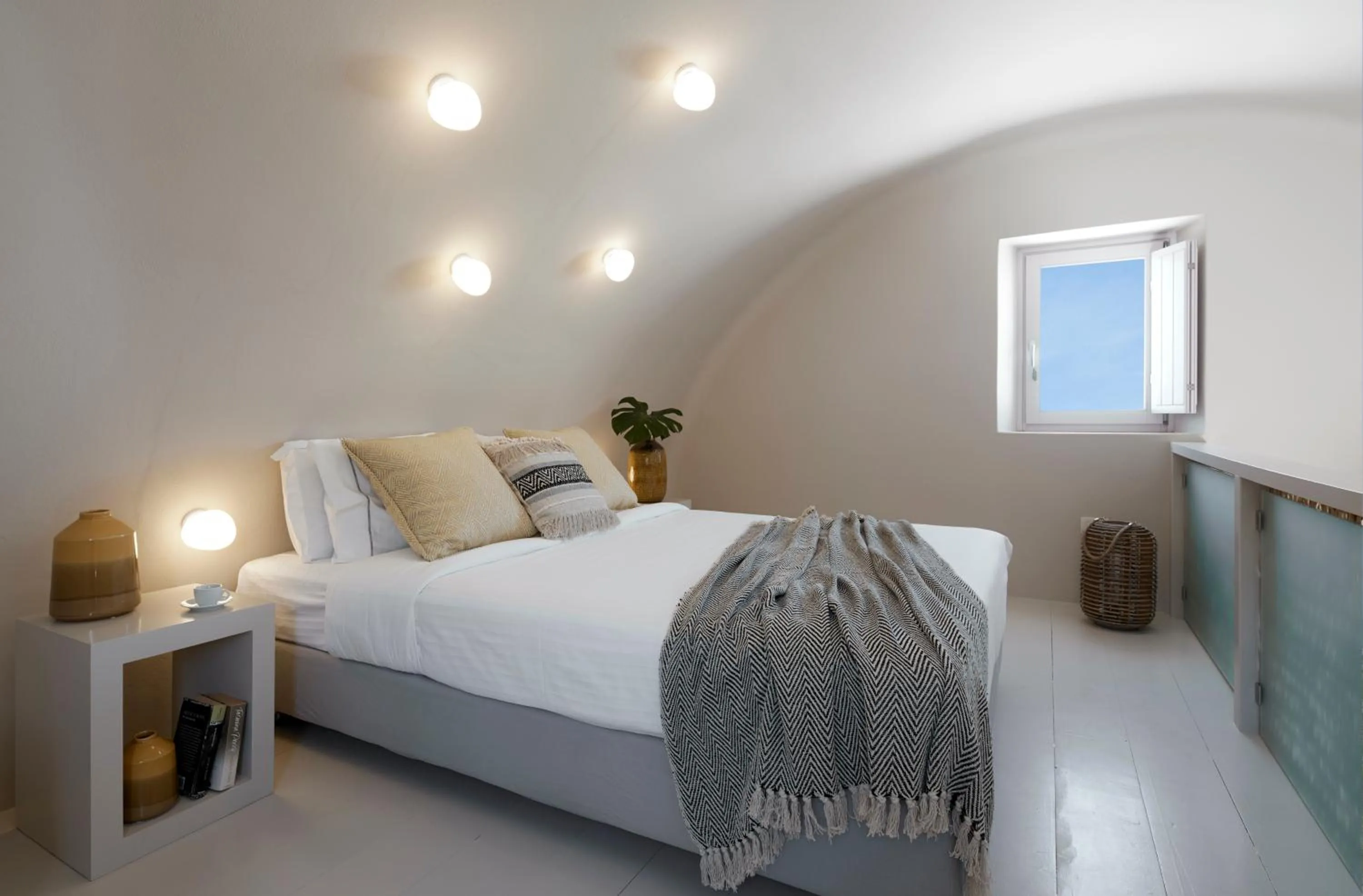 Bed in North Santorini - A Luxury Spa Hotel