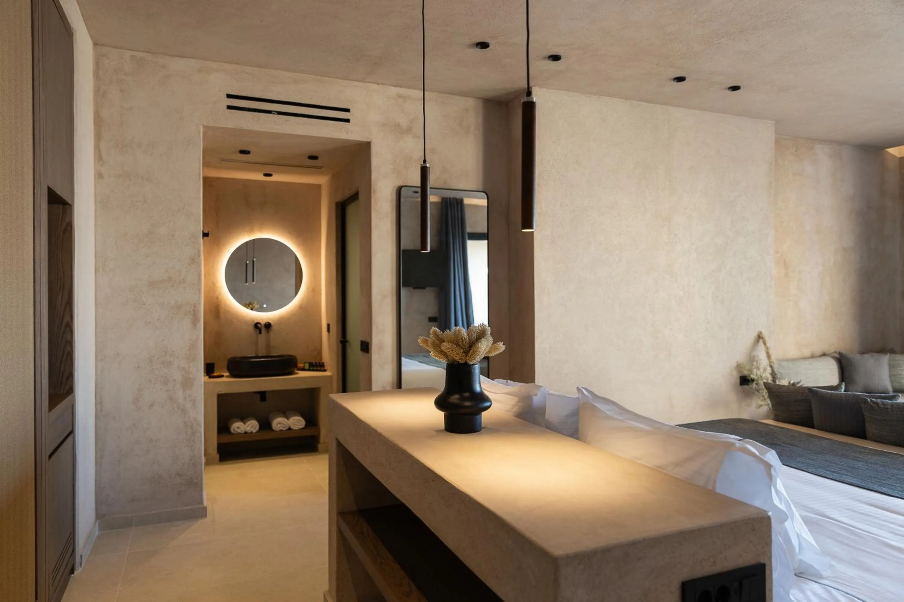 Bed in North Santorini - A Luxury Spa Hotel