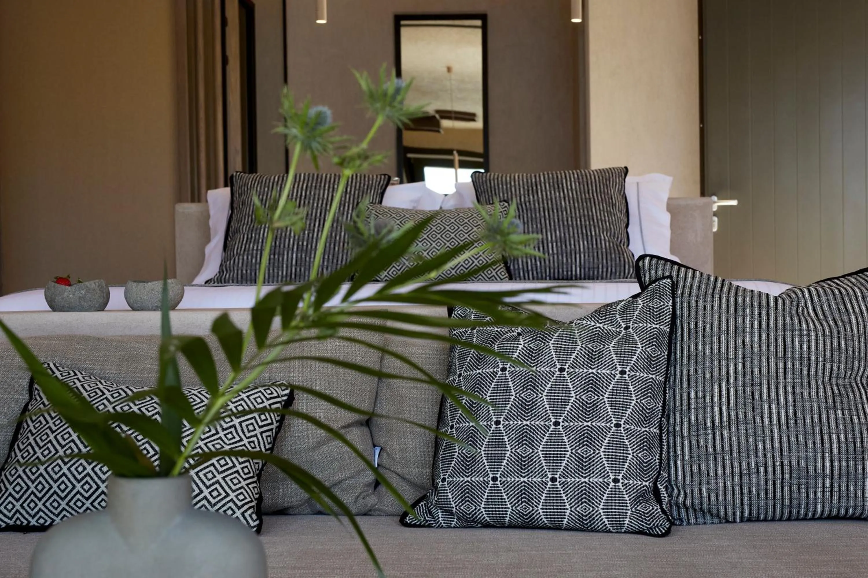 Bed in North Santorini - A Luxury Spa Hotel