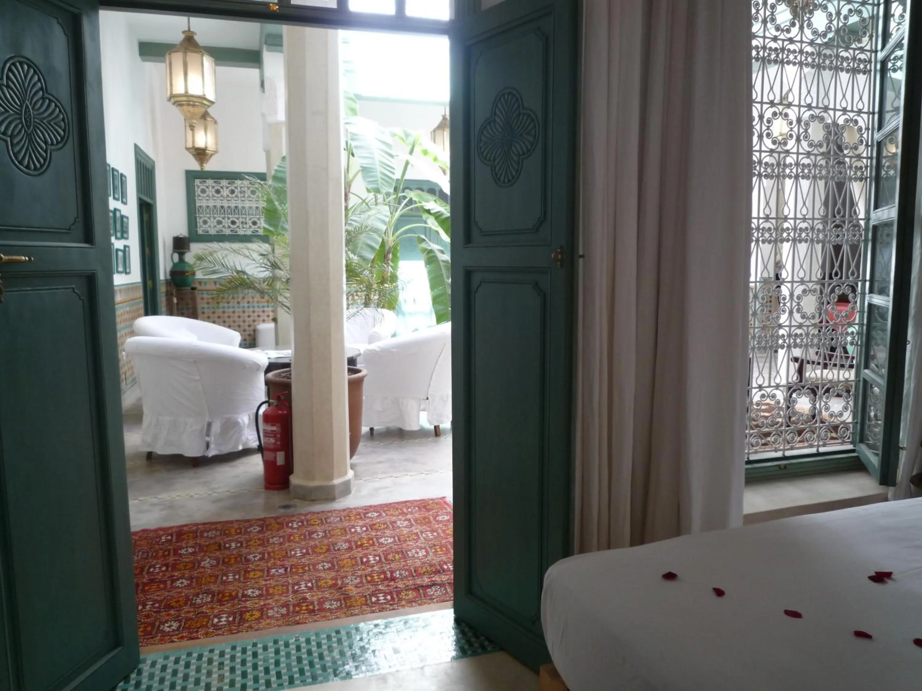Patio, Bed in Riad Azahar