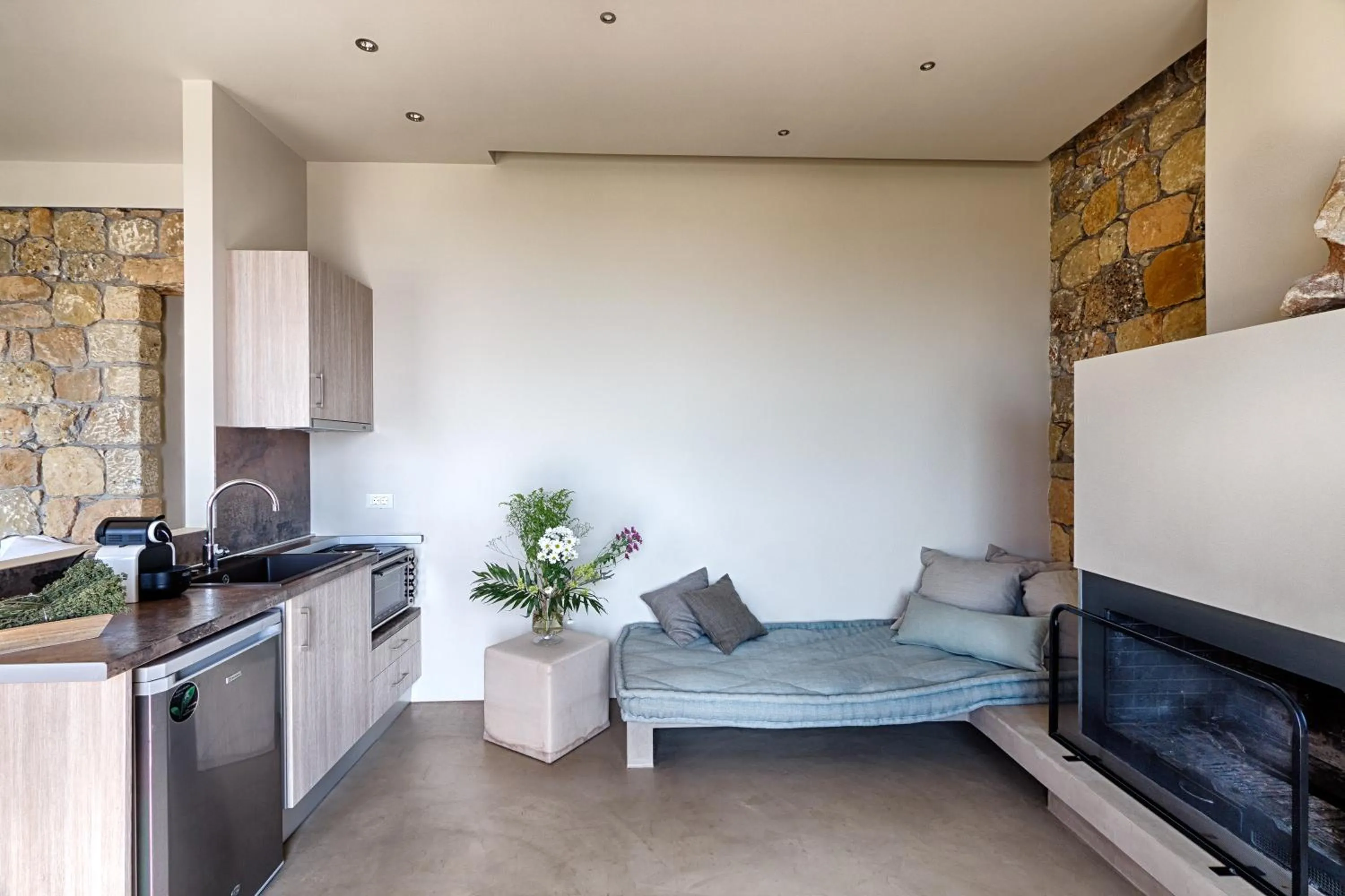 Living room in Euphoria Suites