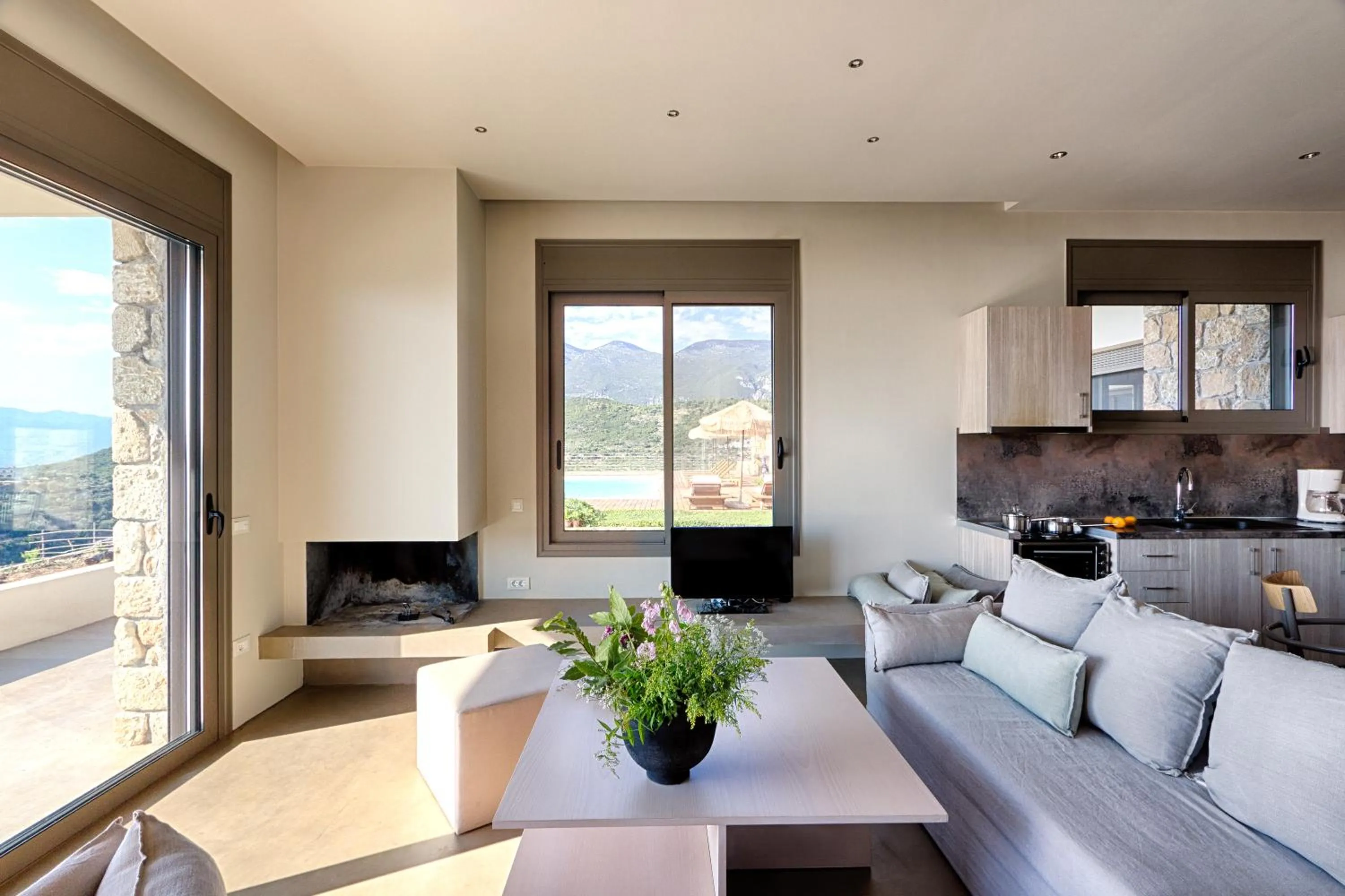 Living room in Euphoria Suites