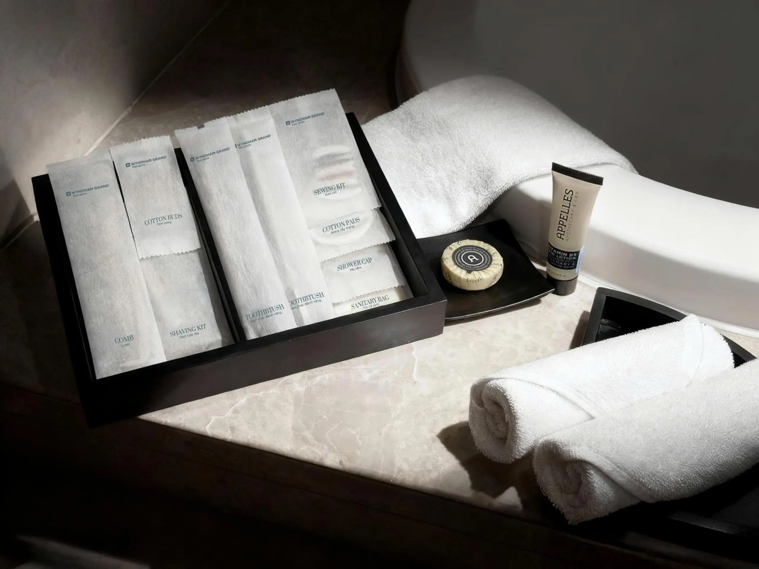 Bathroom, Bed in Wyndham Grand Phu Quoc