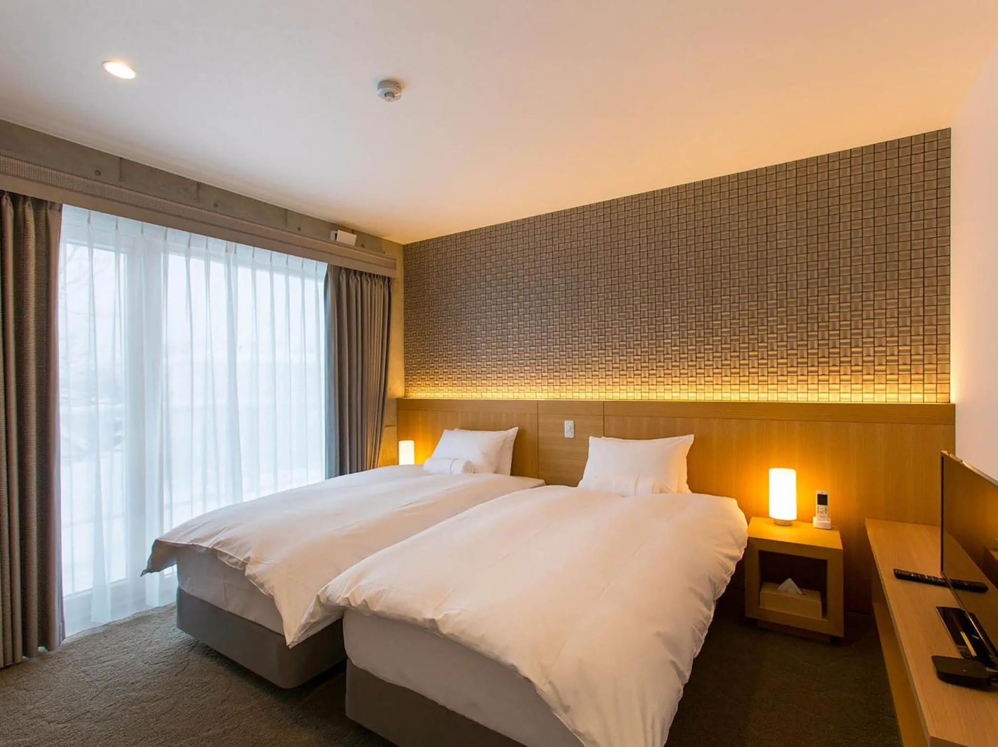 Bed in Mizunara Chalet