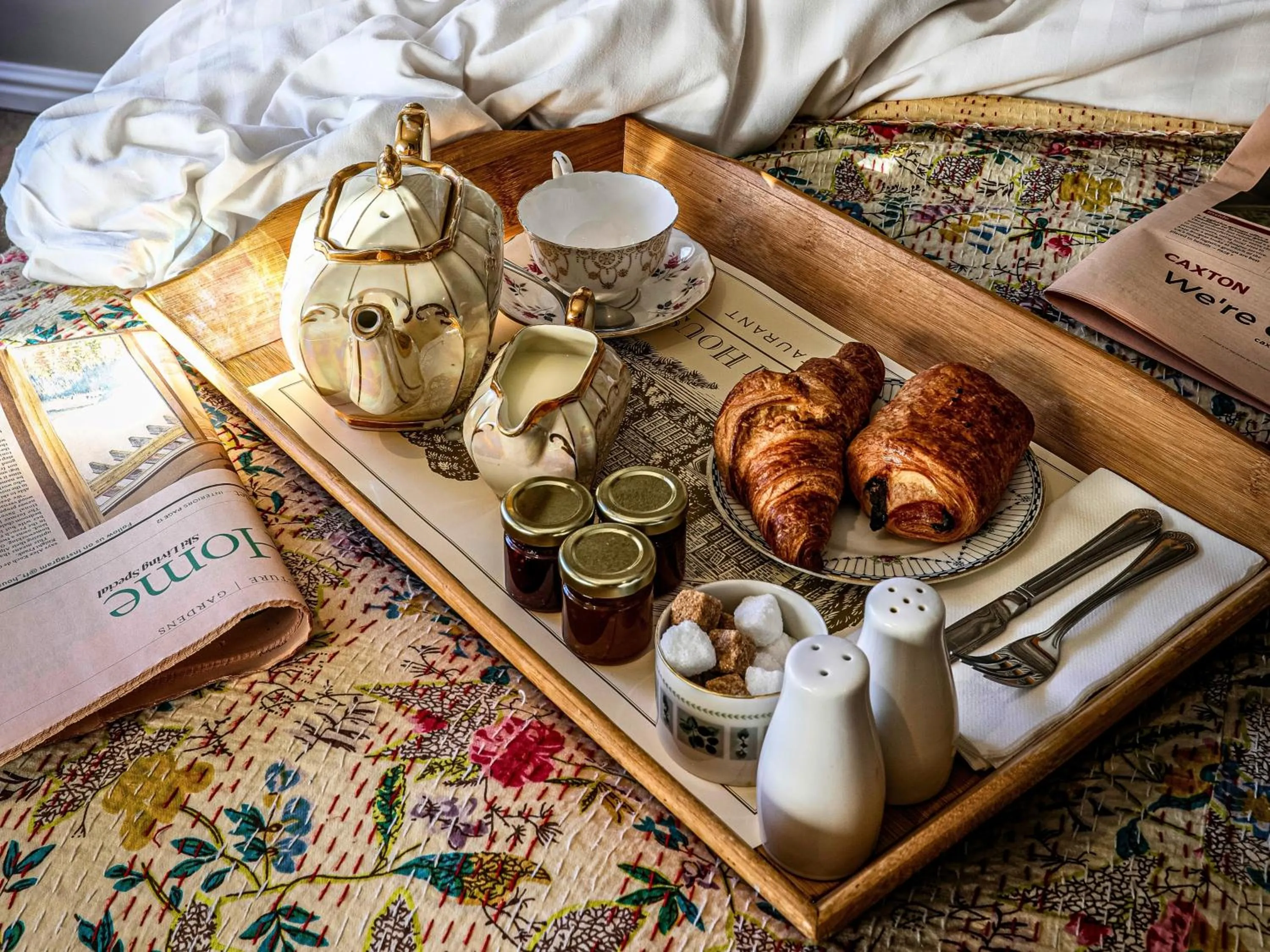 Bed in Holdsworth House Hotel