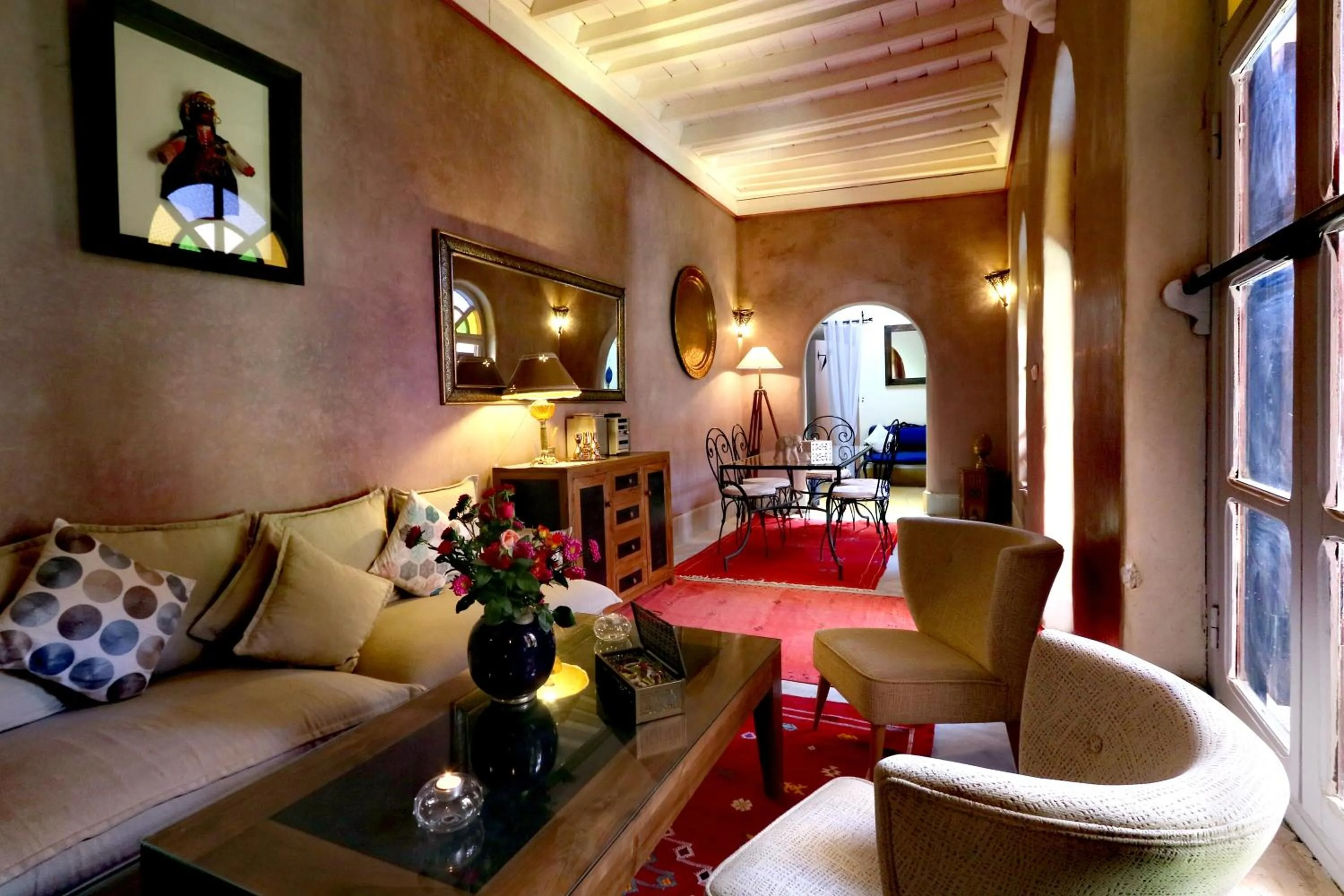 Communal lounge/ TV room in Riad Merstane Marrakech