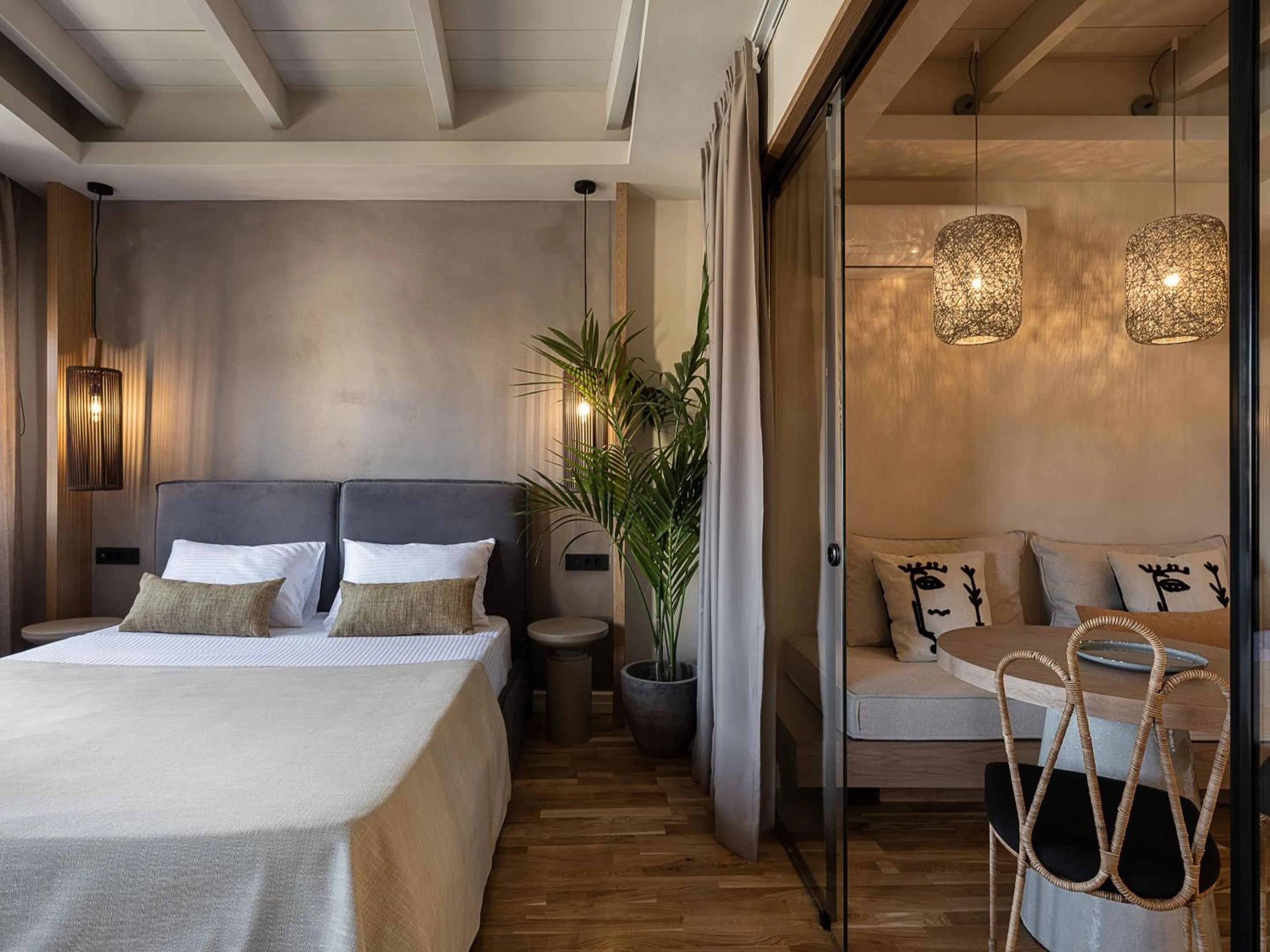 Bed in Lithinon Luxury Suites with Free Parking