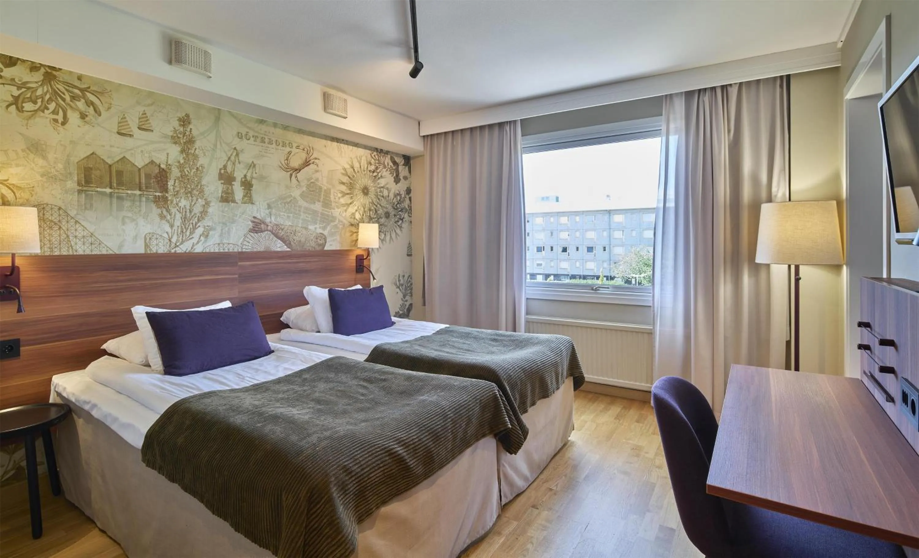 Bedroom, Bed in Scandic Backadal