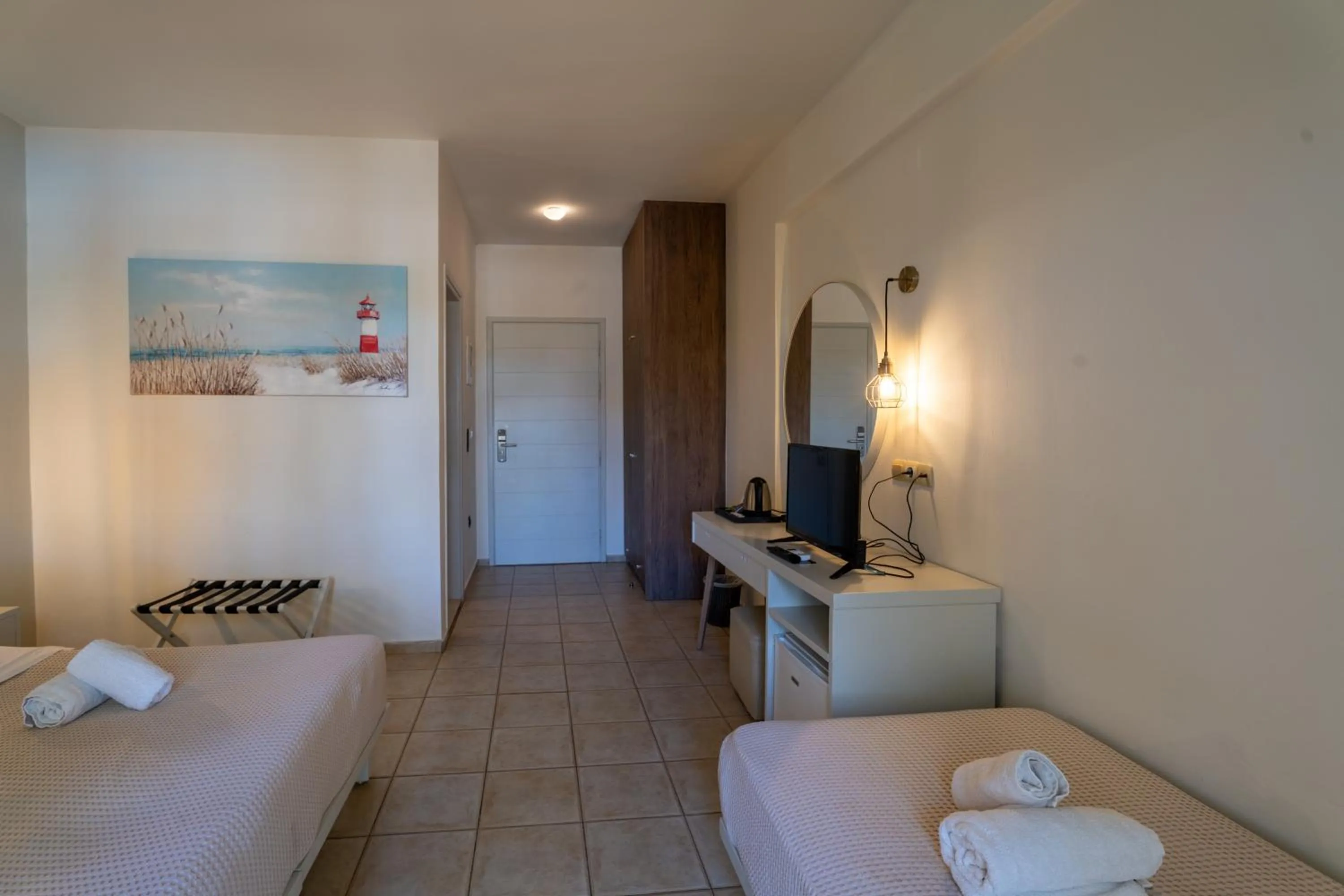 Bedroom, Bed in Gouves Bay by Omilos Hotels