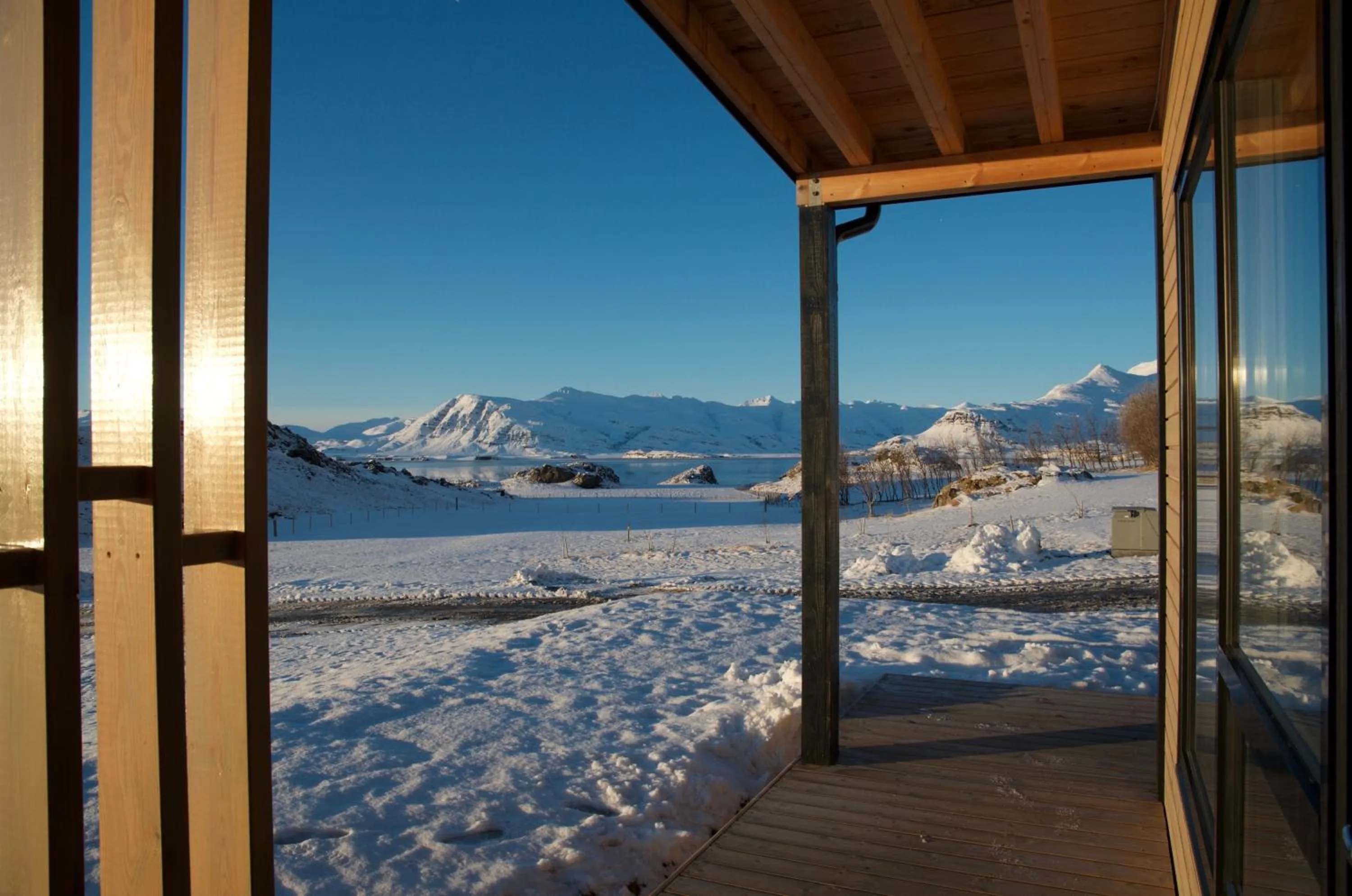 Garden view in Krákhamar Apartments