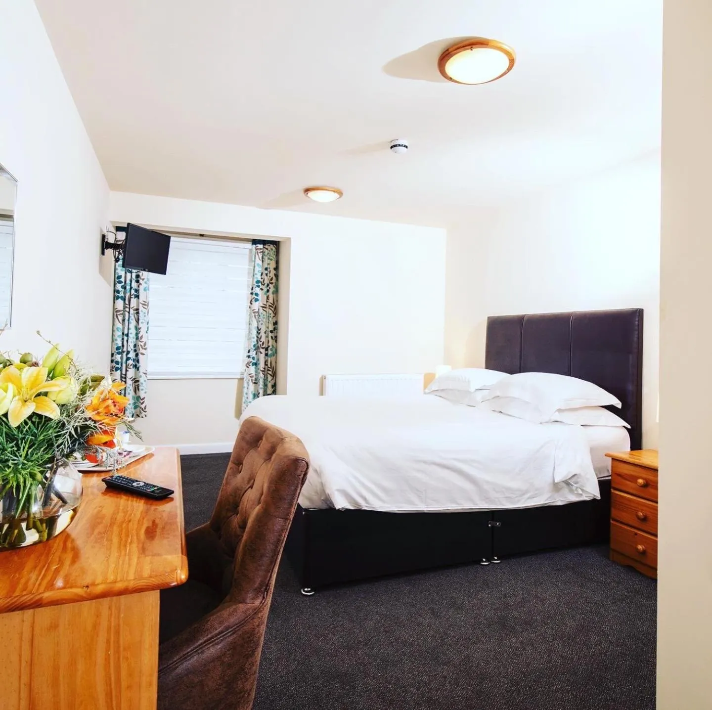 Bed in The Cock Inn Hotel