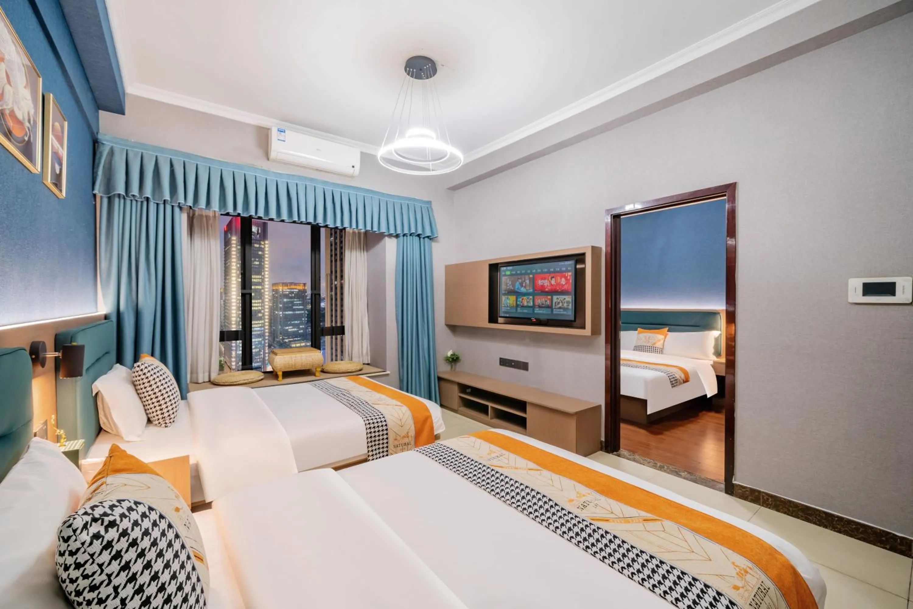 Bed in Pazhou Angda International Aparthotel Canton Fair Branch