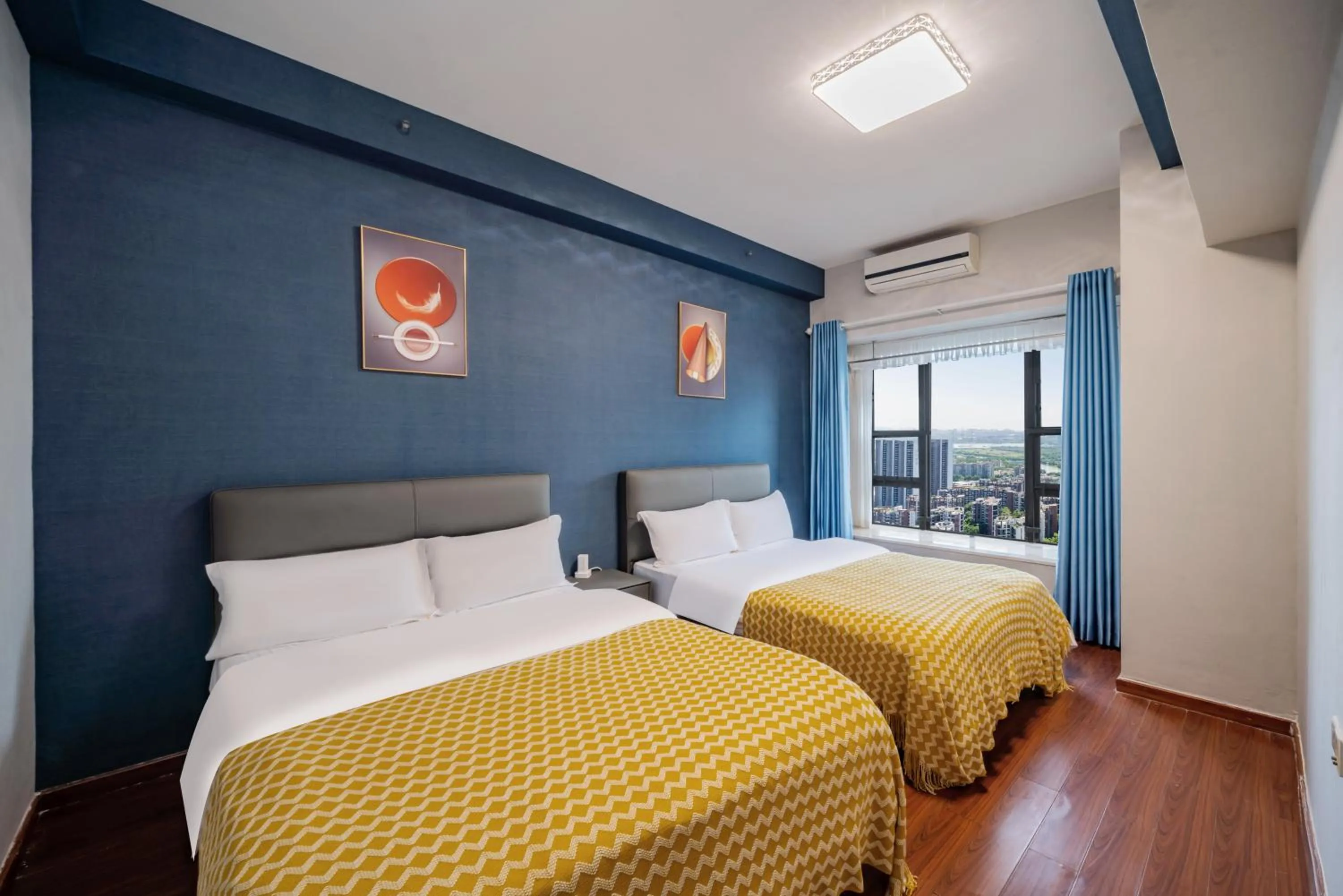 Bed in Pazhou Angda International Aparthotel Canton Fair Branch