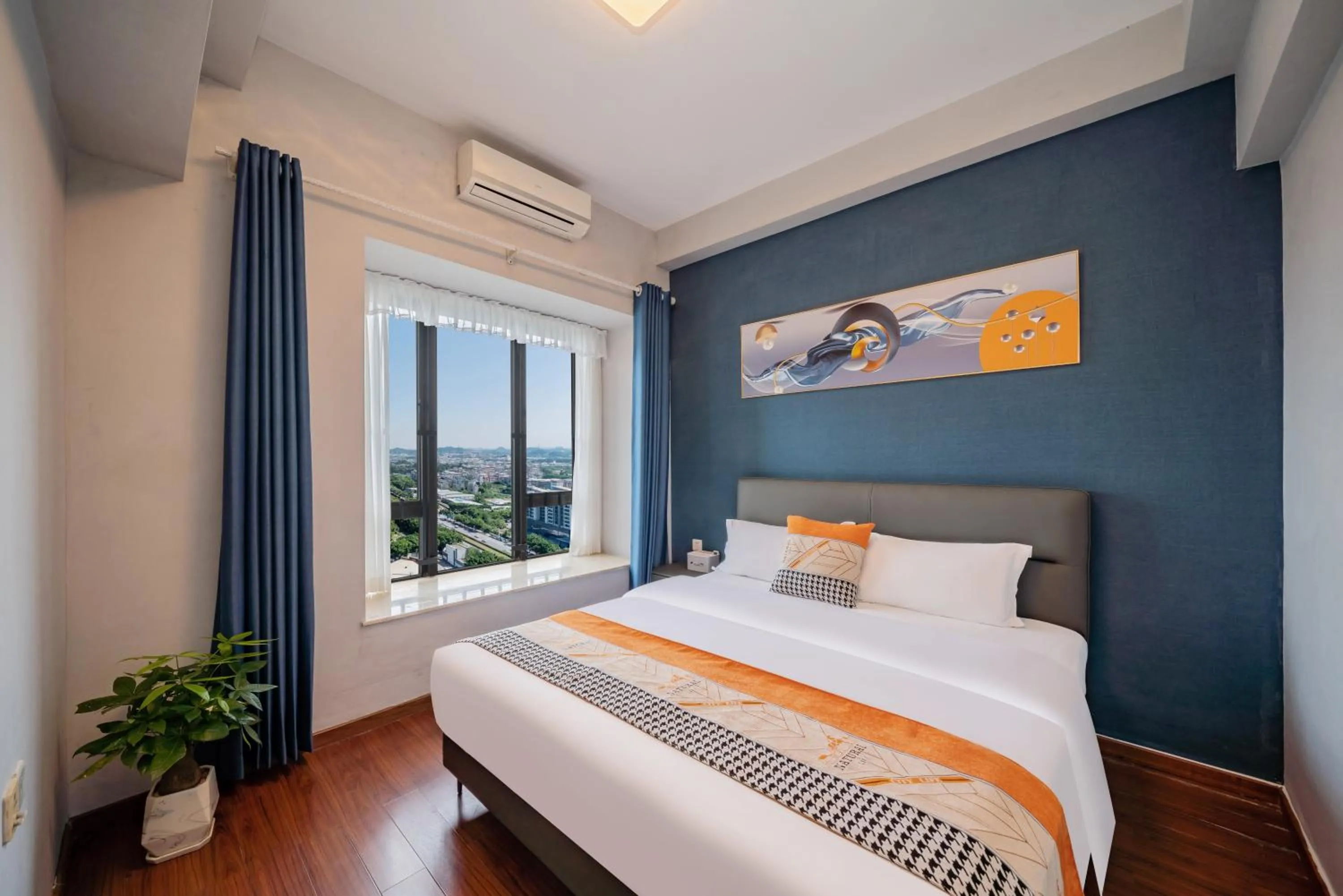 Bed in Pazhou Angda International Aparthotel Canton Fair Branch