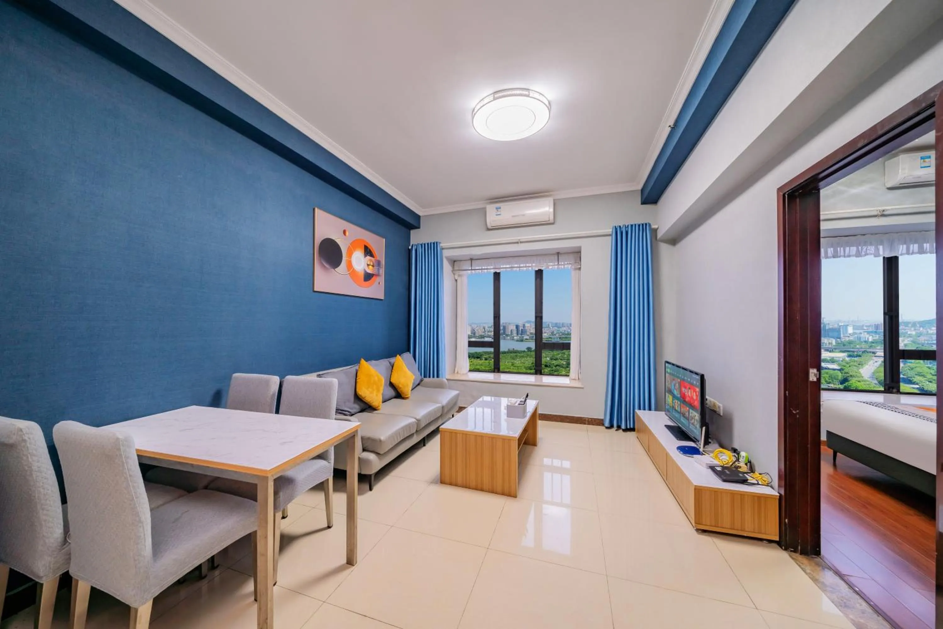 TV and multimedia, Bed in Pazhou Angda International Aparthotel Canton Fair Branch