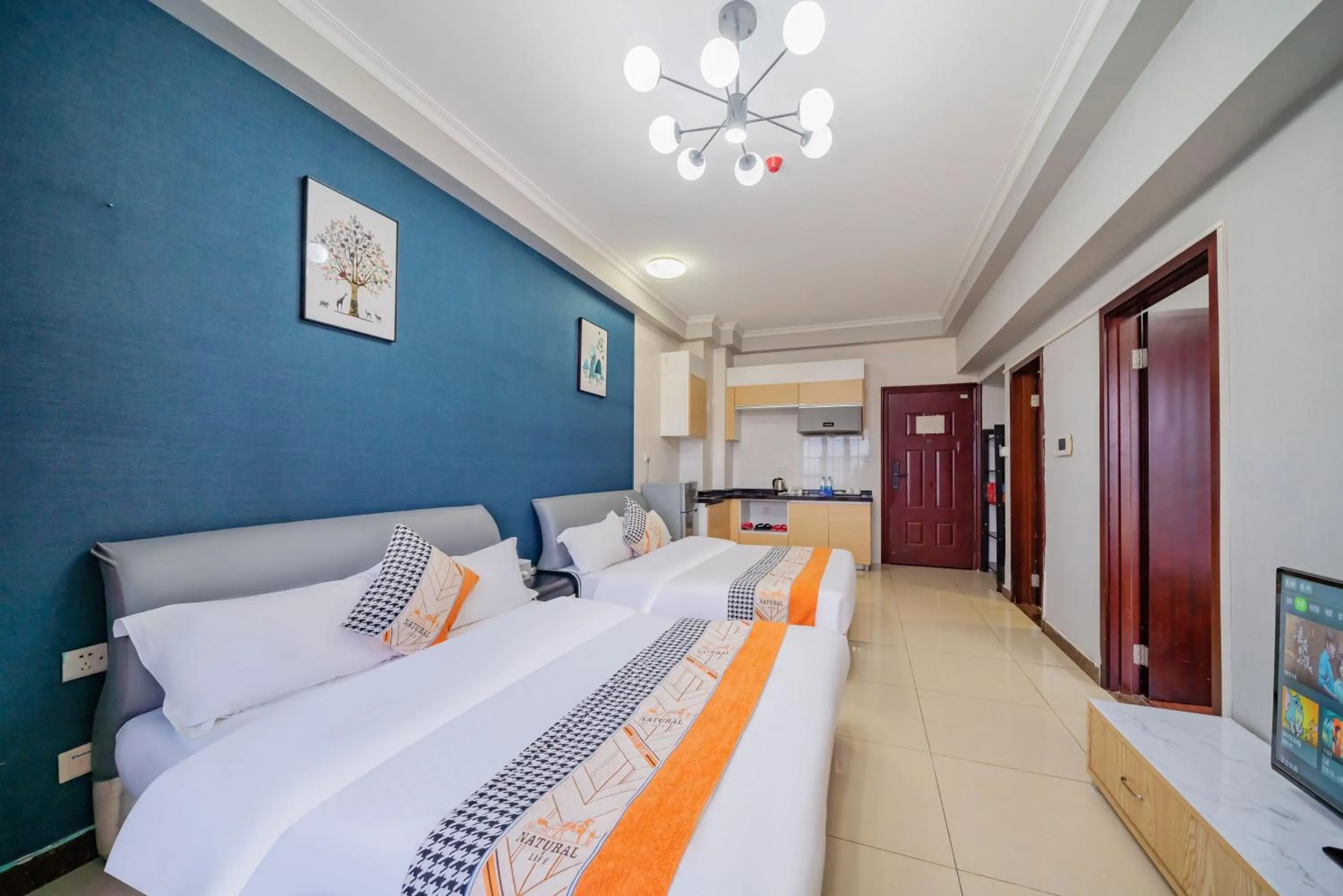 Bed in Pazhou Angda International Aparthotel Canton Fair Branch