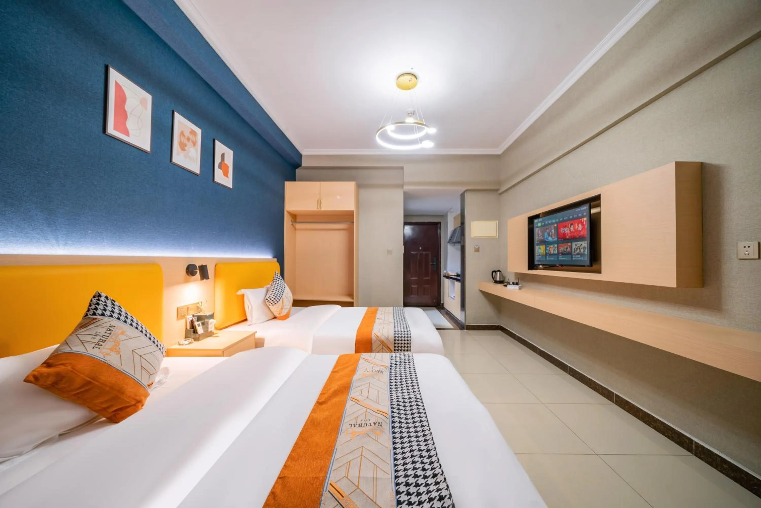 Bed in Pazhou Angda International Aparthotel Canton Fair Branch