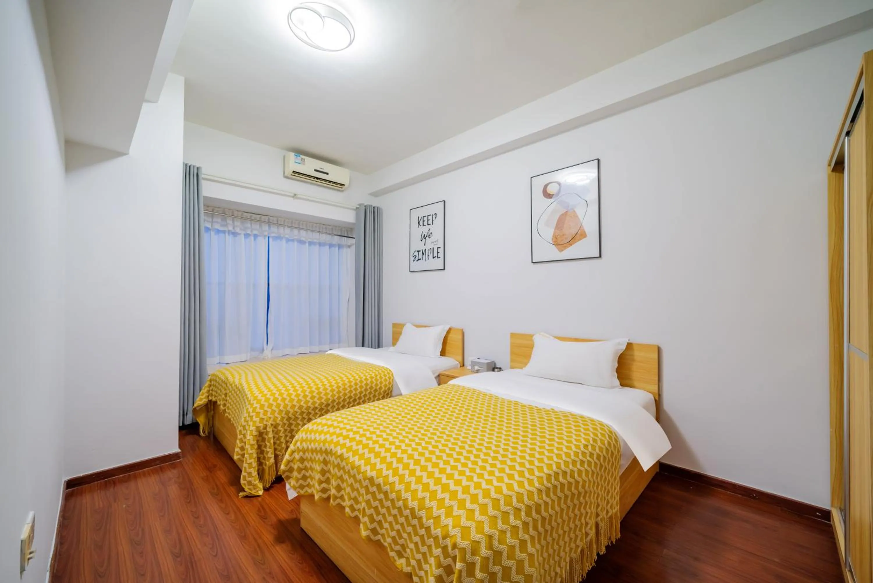 Bed in Pazhou Angda International Aparthotel Canton Fair Branch