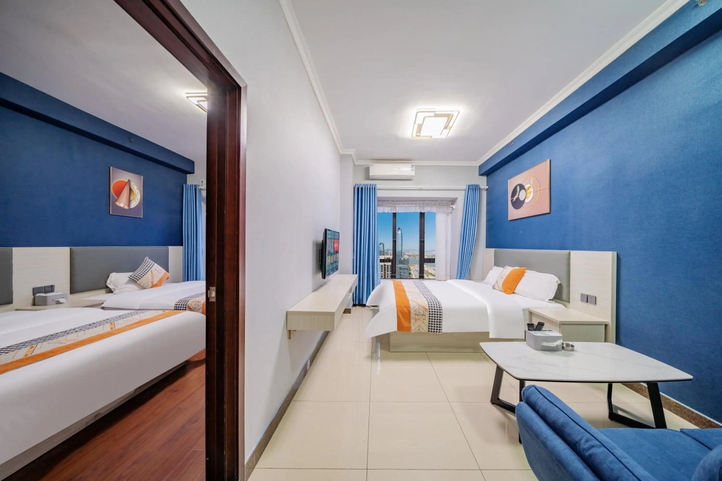 Bed in Pazhou Angda International Aparthotel Canton Fair Branch