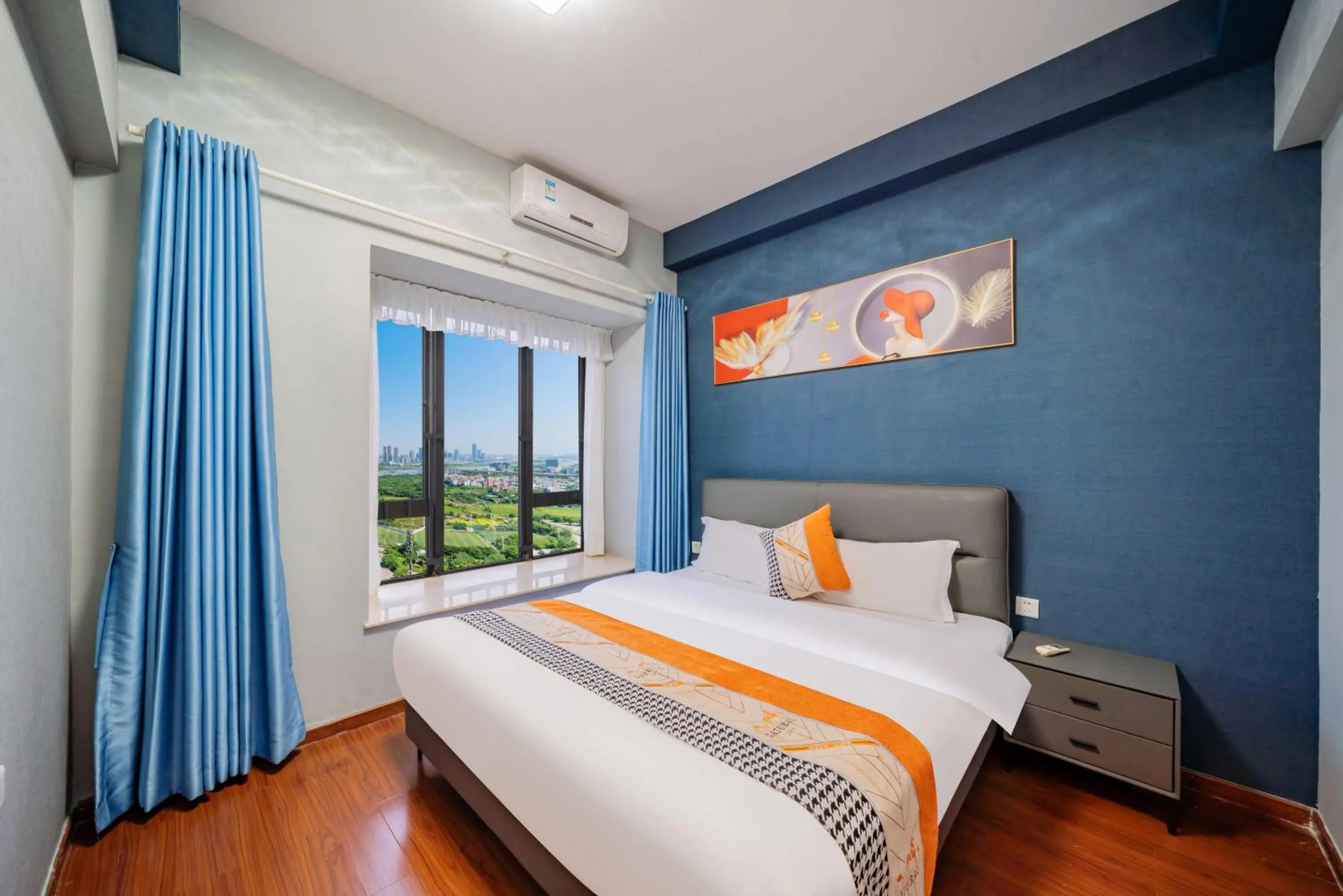 Bed in Pazhou Angda International Aparthotel Canton Fair Branch