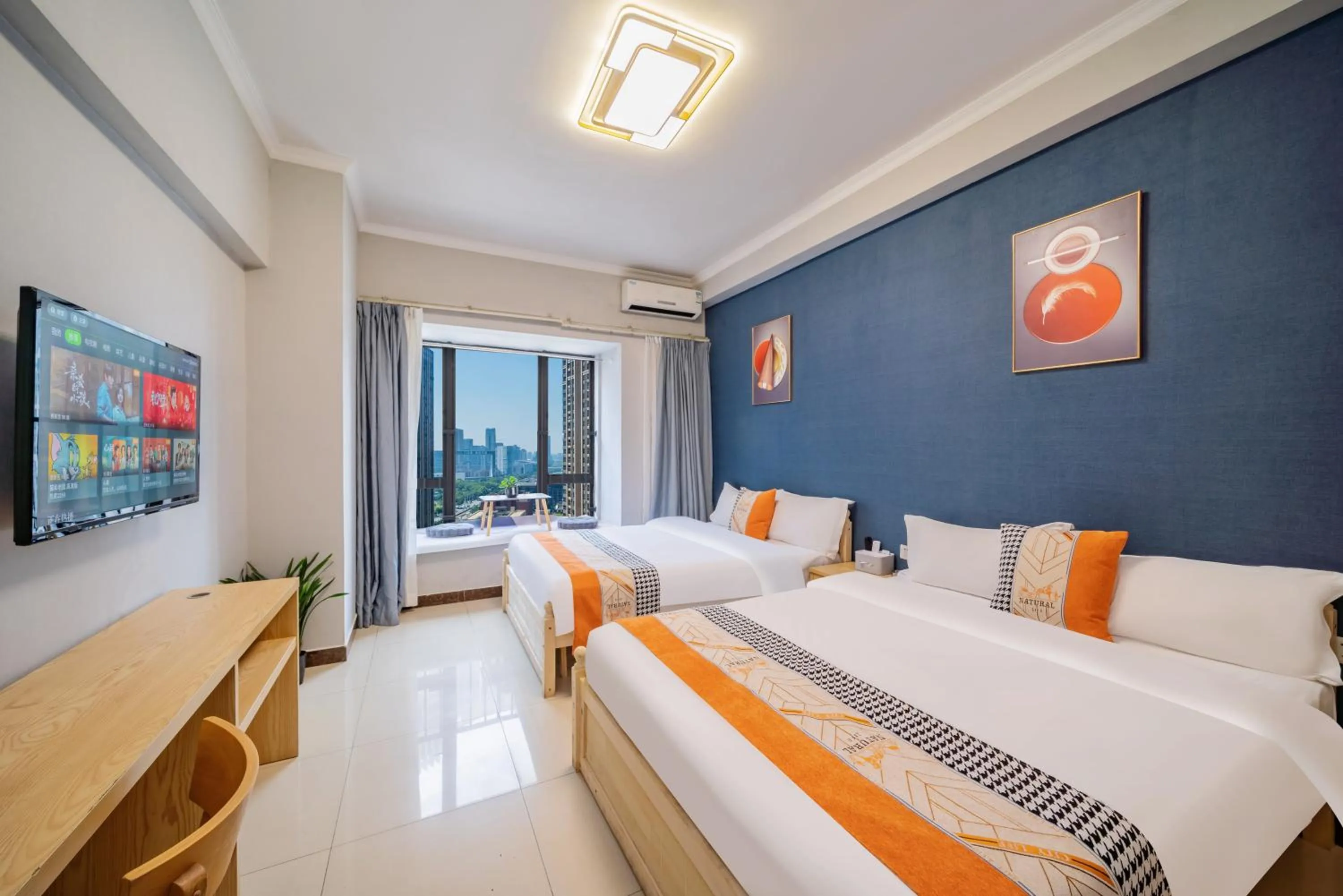 Bed in Pazhou Angda International Aparthotel Canton Fair Branch