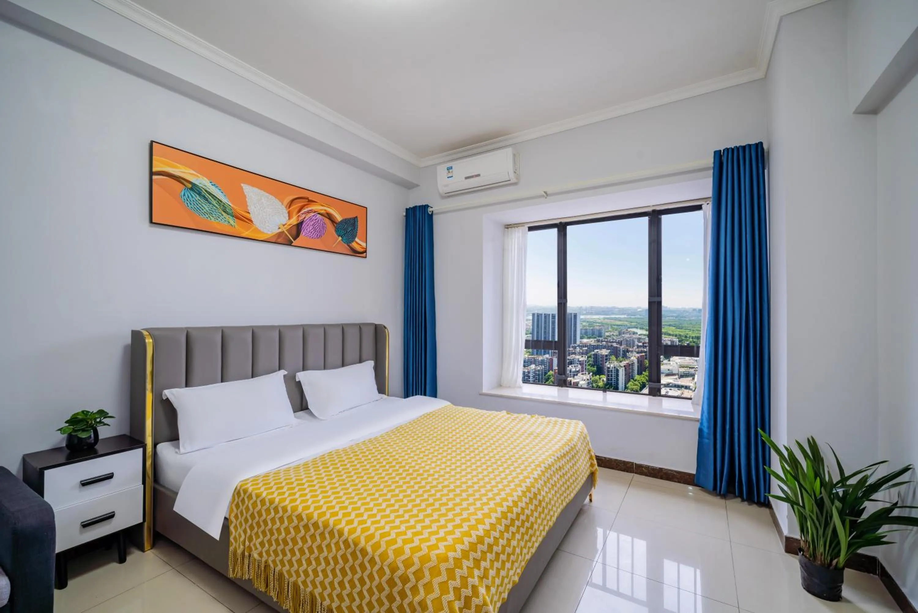 Bed in Pazhou Angda International Aparthotel Canton Fair Branch