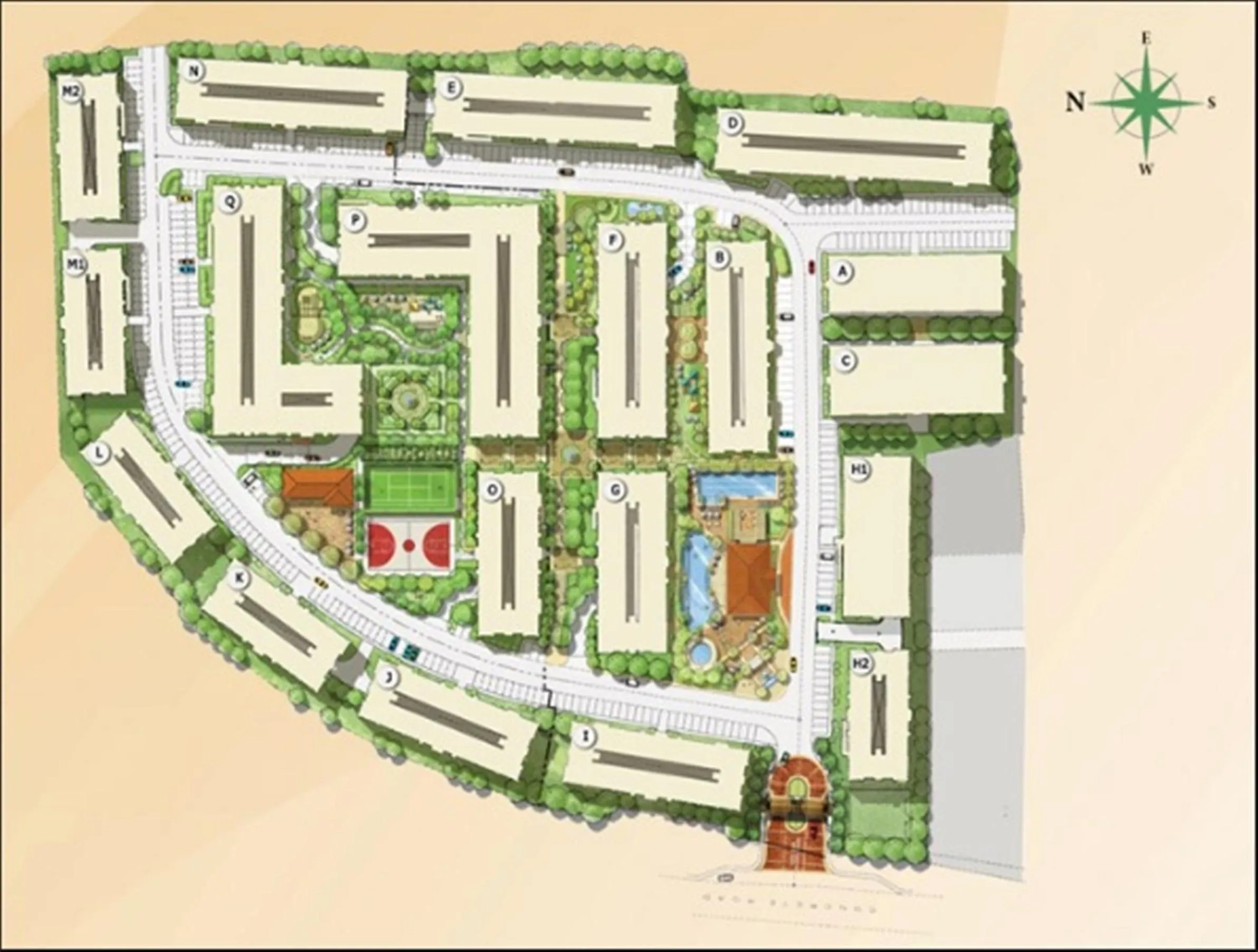 Floor plan in 2 BR Sorrento Oasis