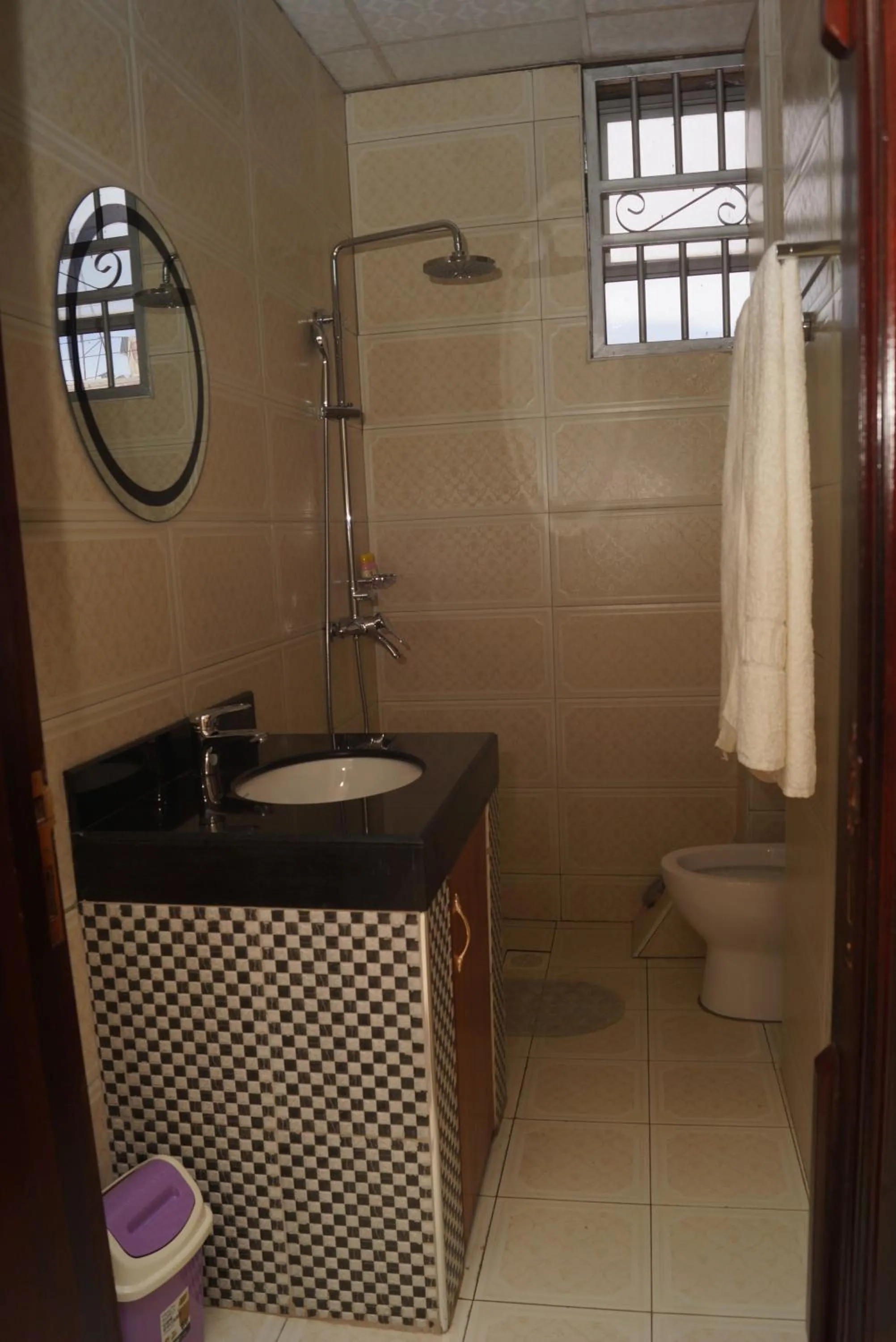 Shower in Diamonds Hotel Kampala