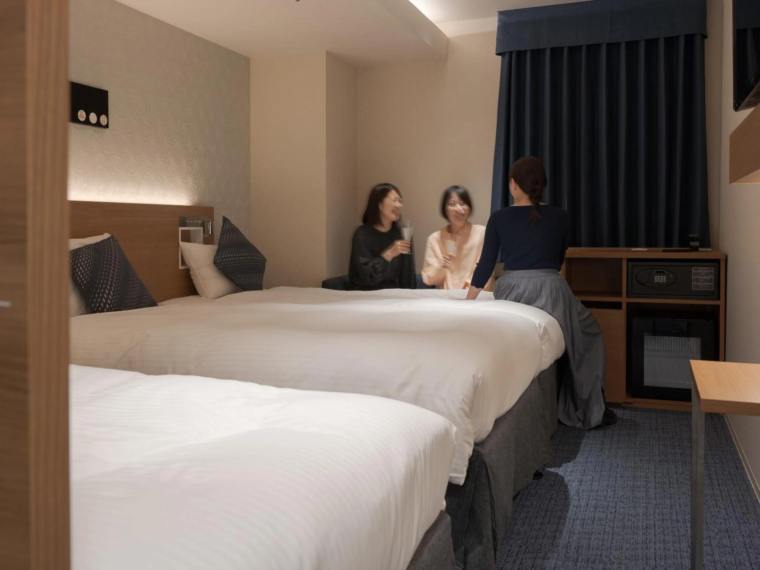 People, Bed in Hotel Vista Nagoya Nishiki