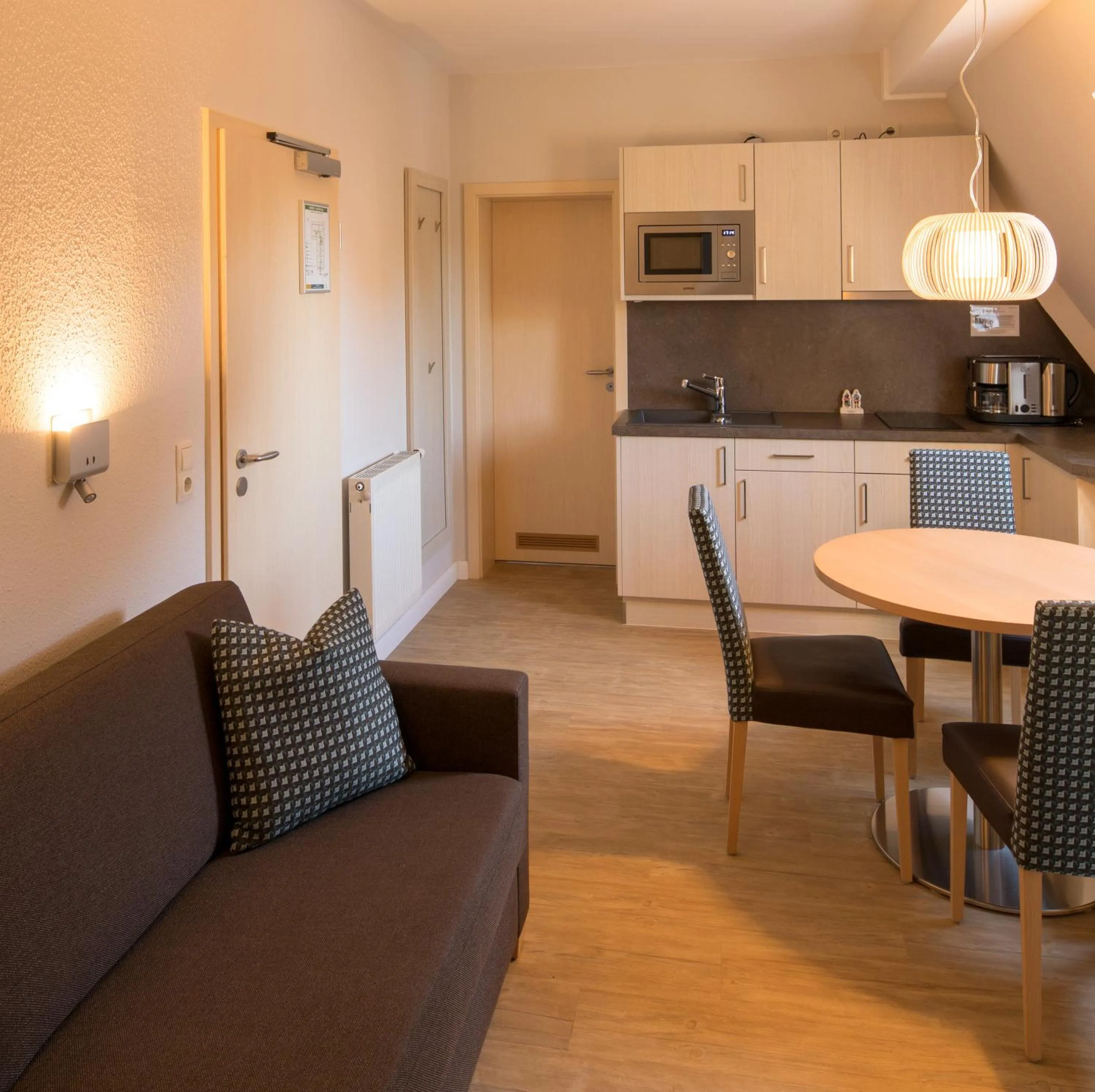 Kitchen or kitchenette in Hotel Haus am Meer