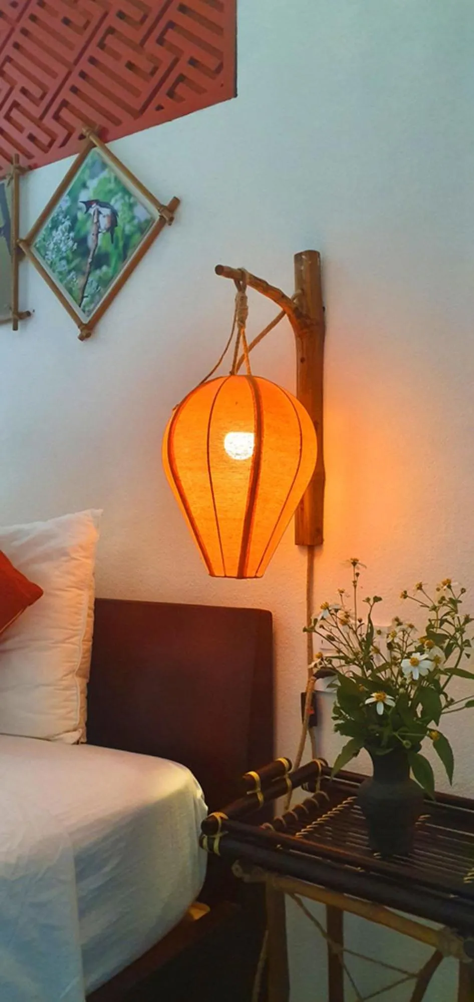 Decorative detail, Bed in AnBang Morning Glory Beach Homestay 호이안 안방비치 숙소호텔