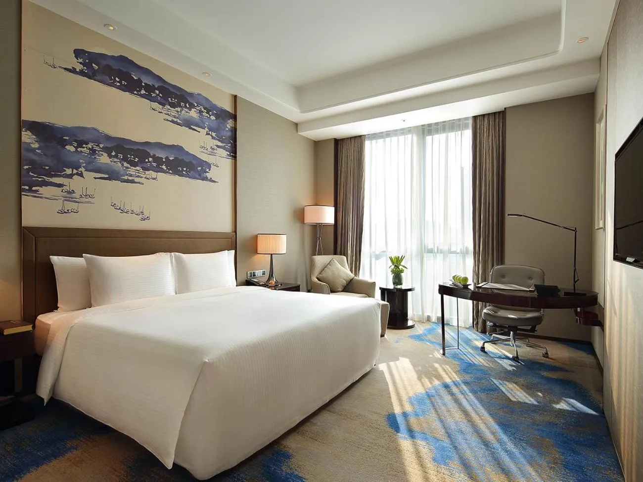 Bedroom, Bed in Wanda Realm Neijiang