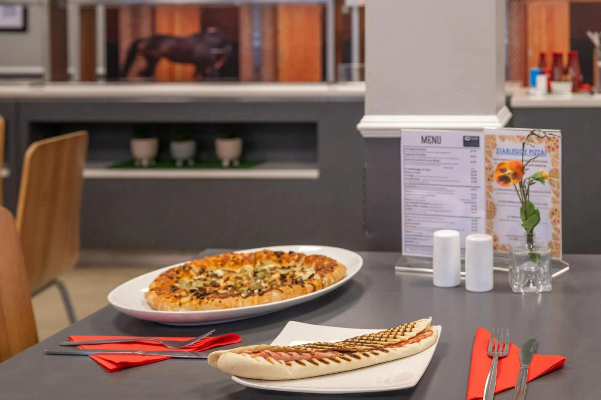 Food in Stableside Hostel at York Racecourse