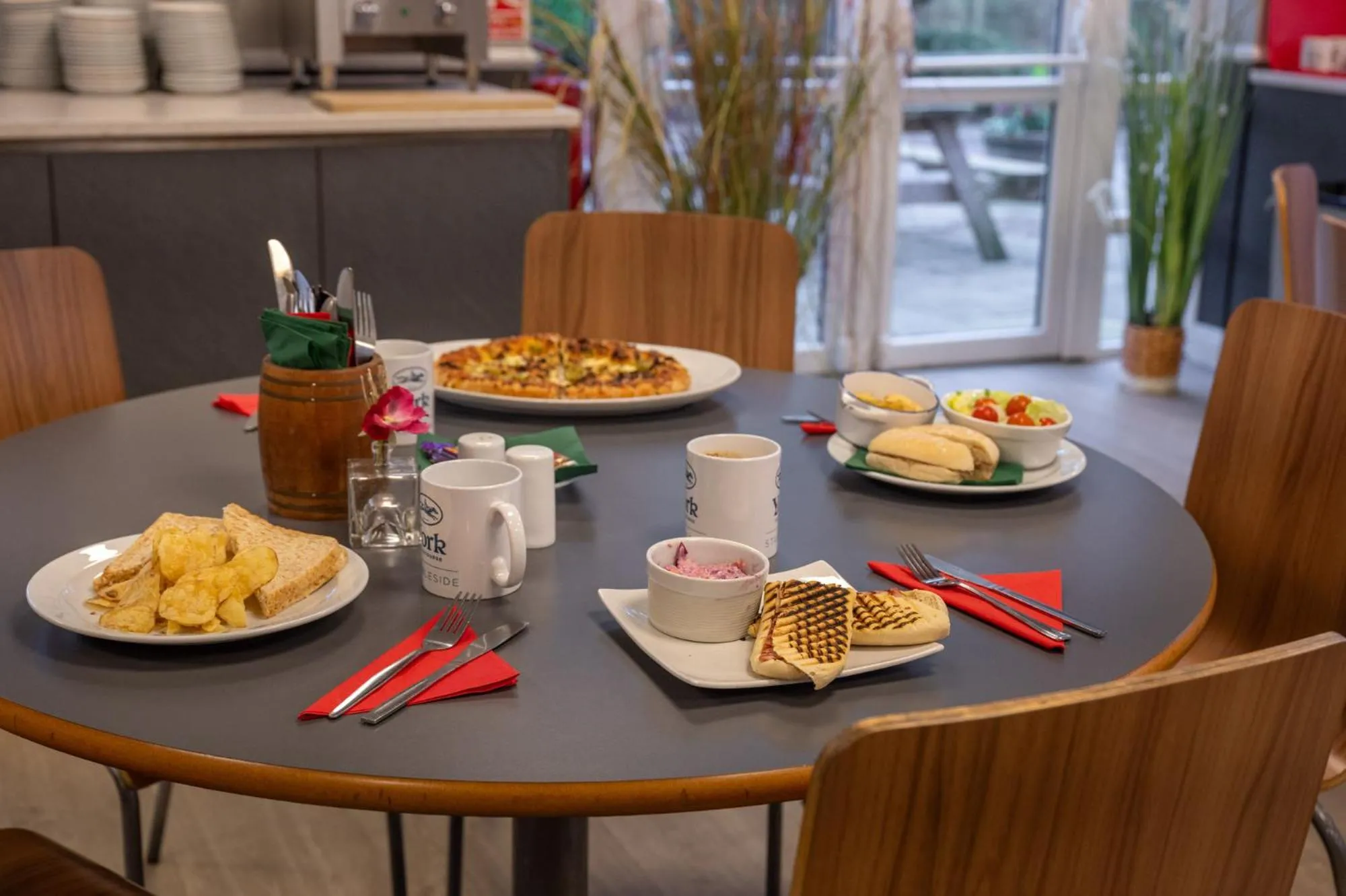 Food in Stableside Hostel at York Racecourse