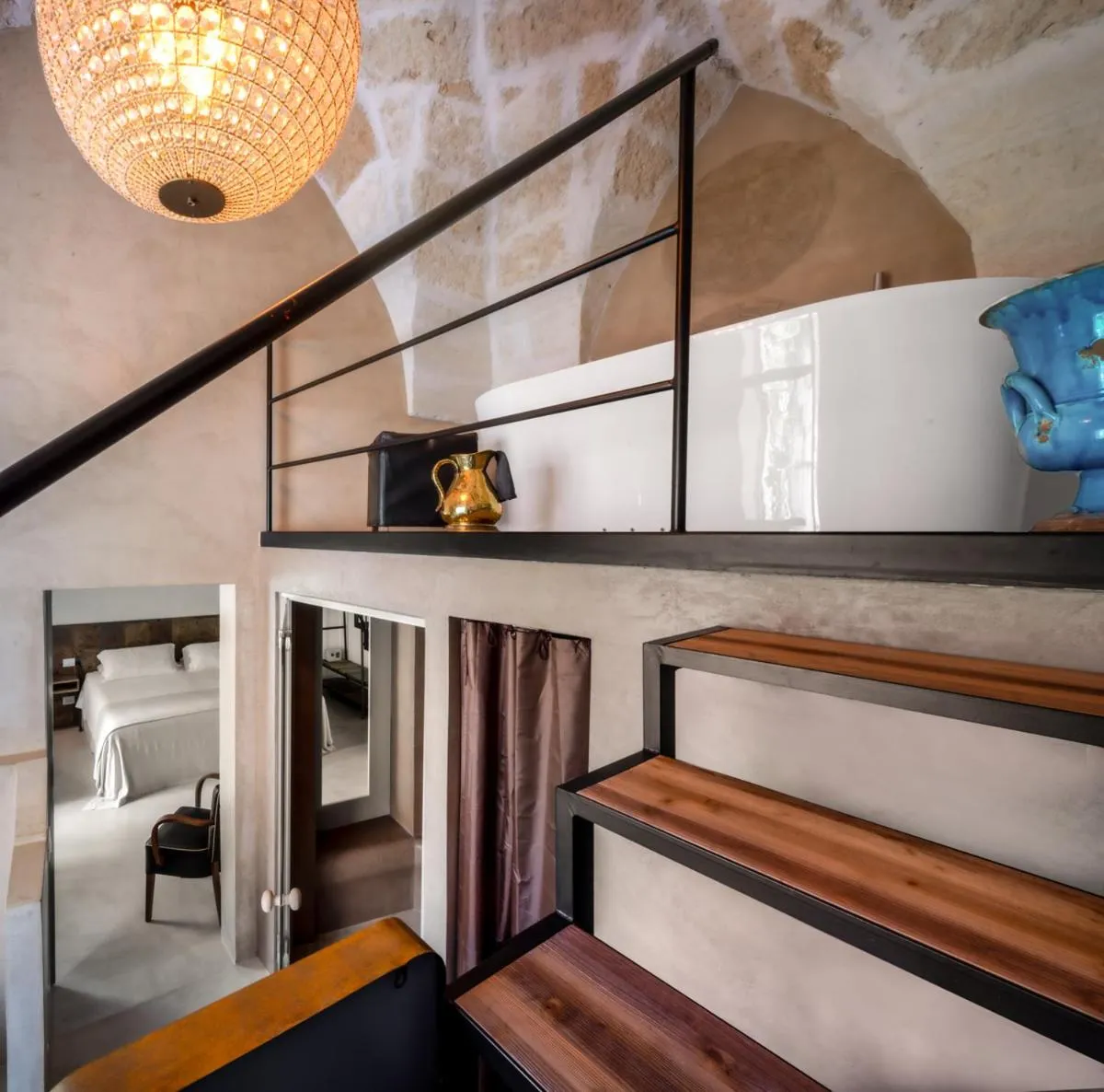 Bathroom, Bed in Palazzo Sant'Anna Lecce