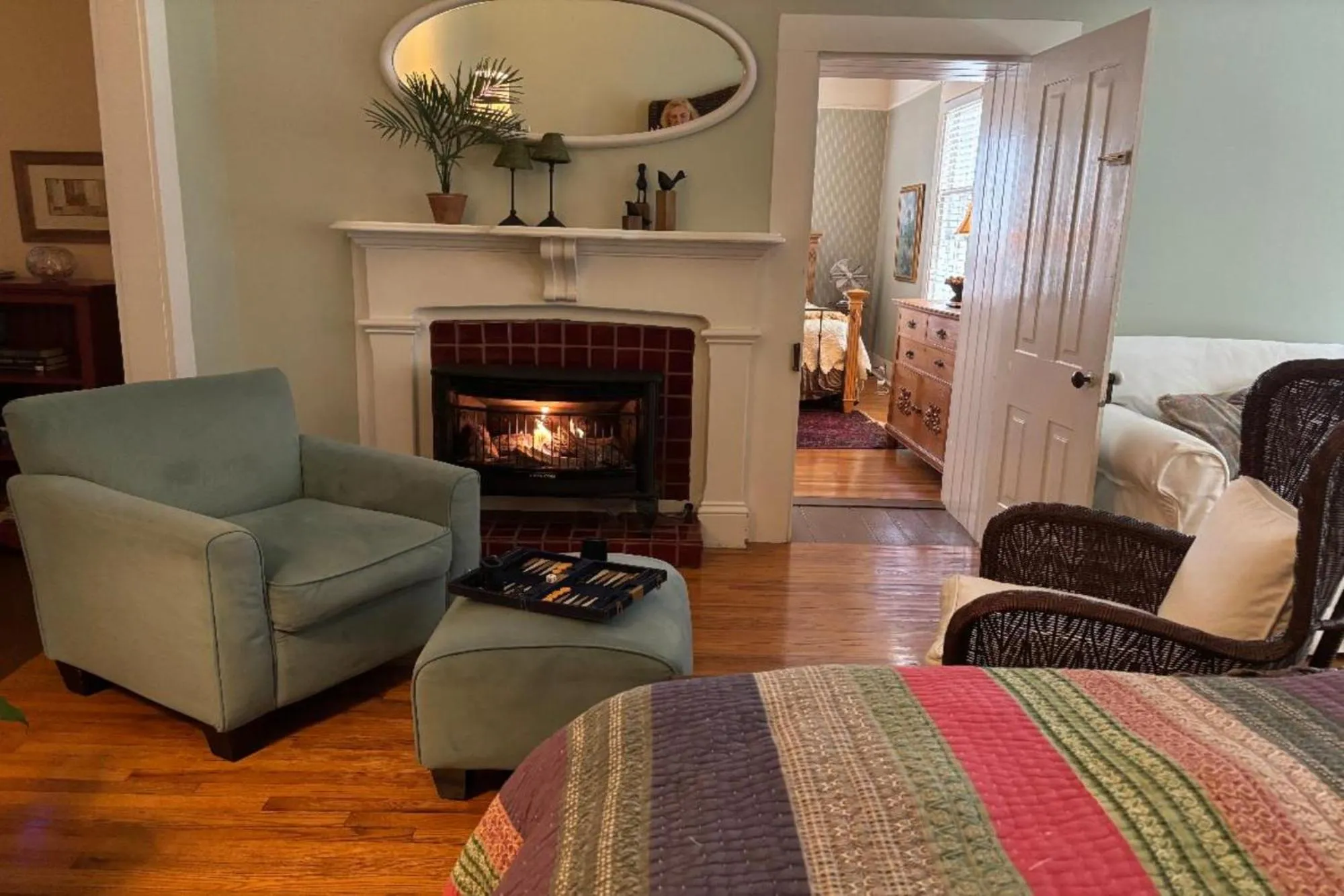 fireplace in Rosemont B&B Cottages