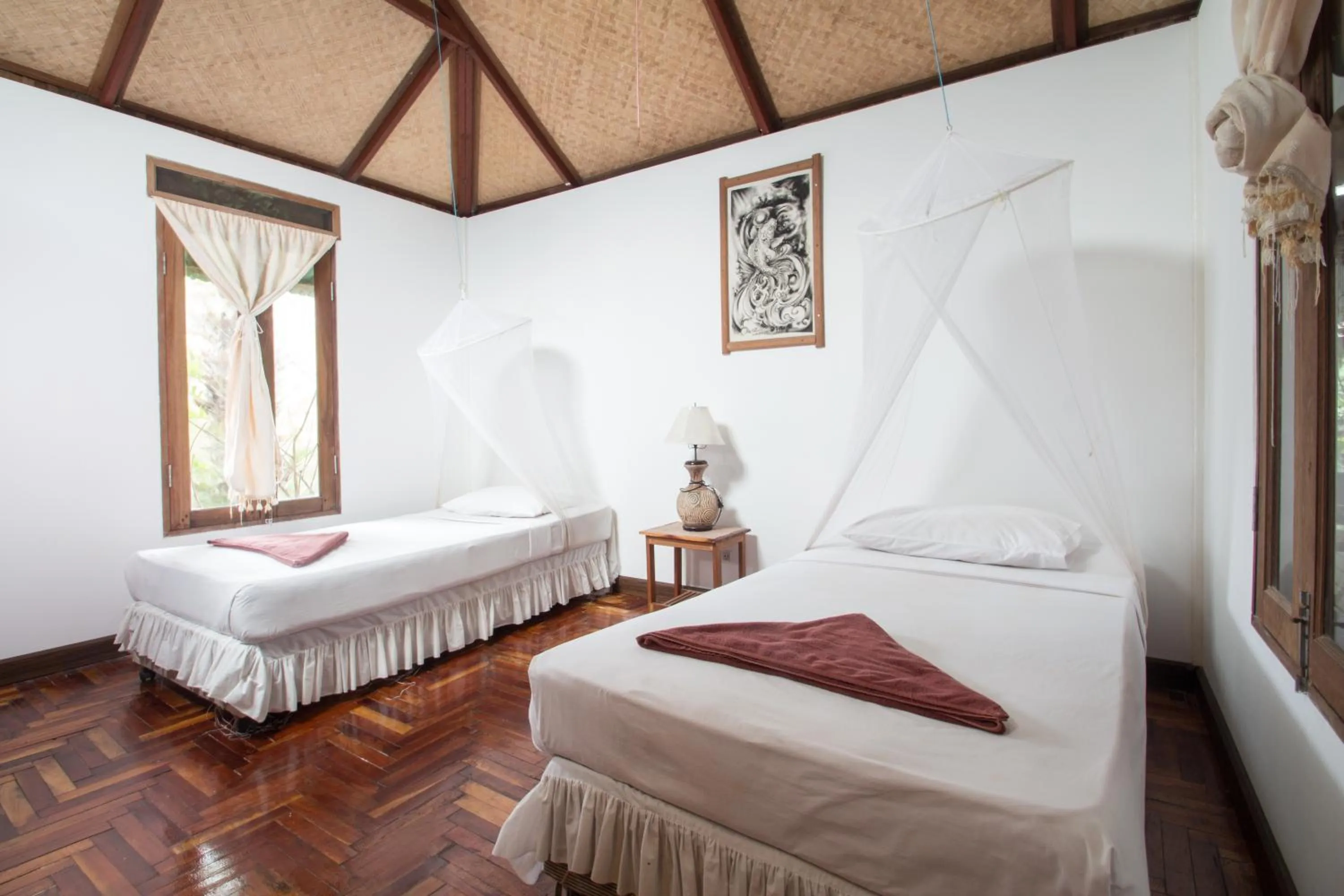 Bed in Tropical Garden Bungalow