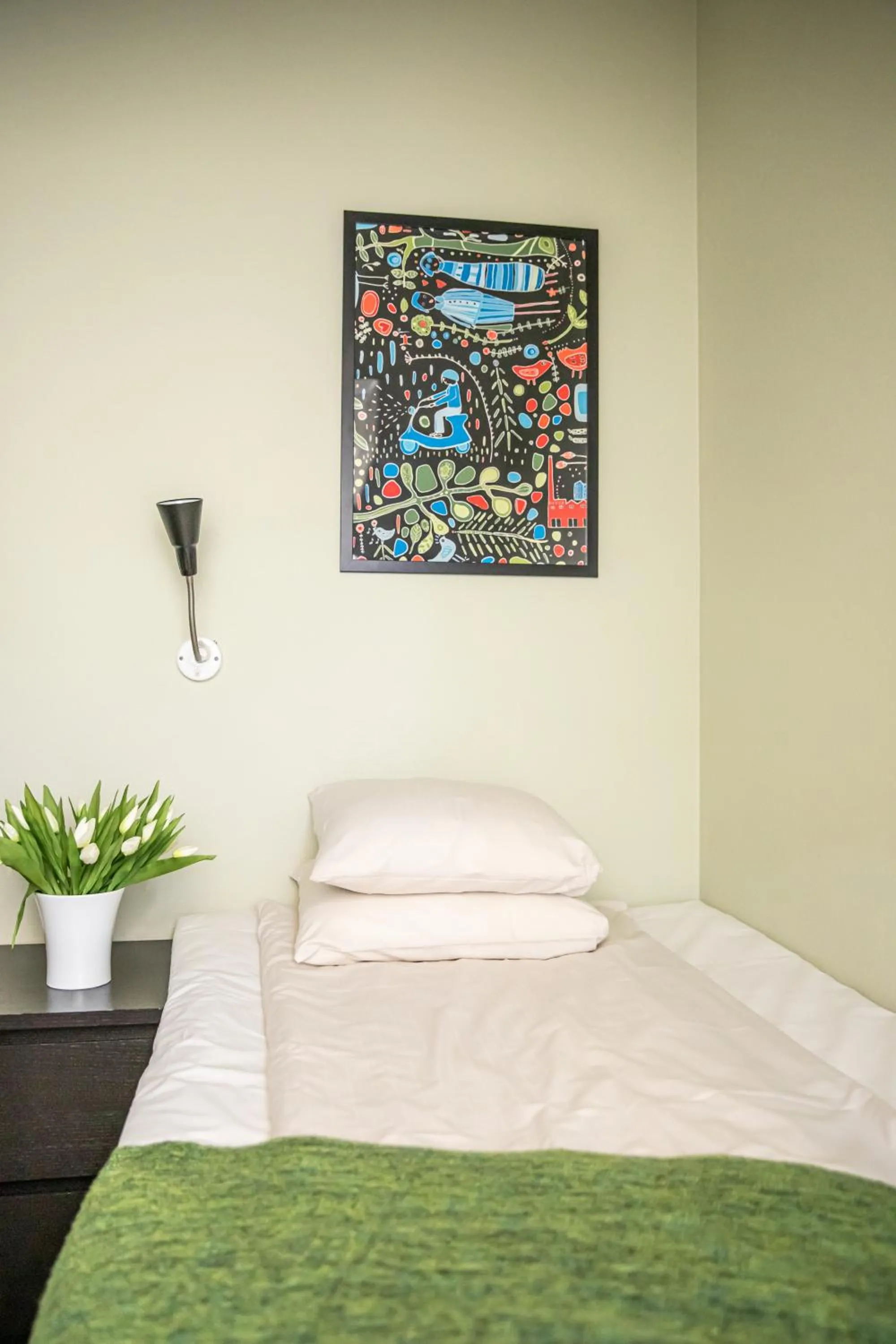 Bed in Hotel Kupolen