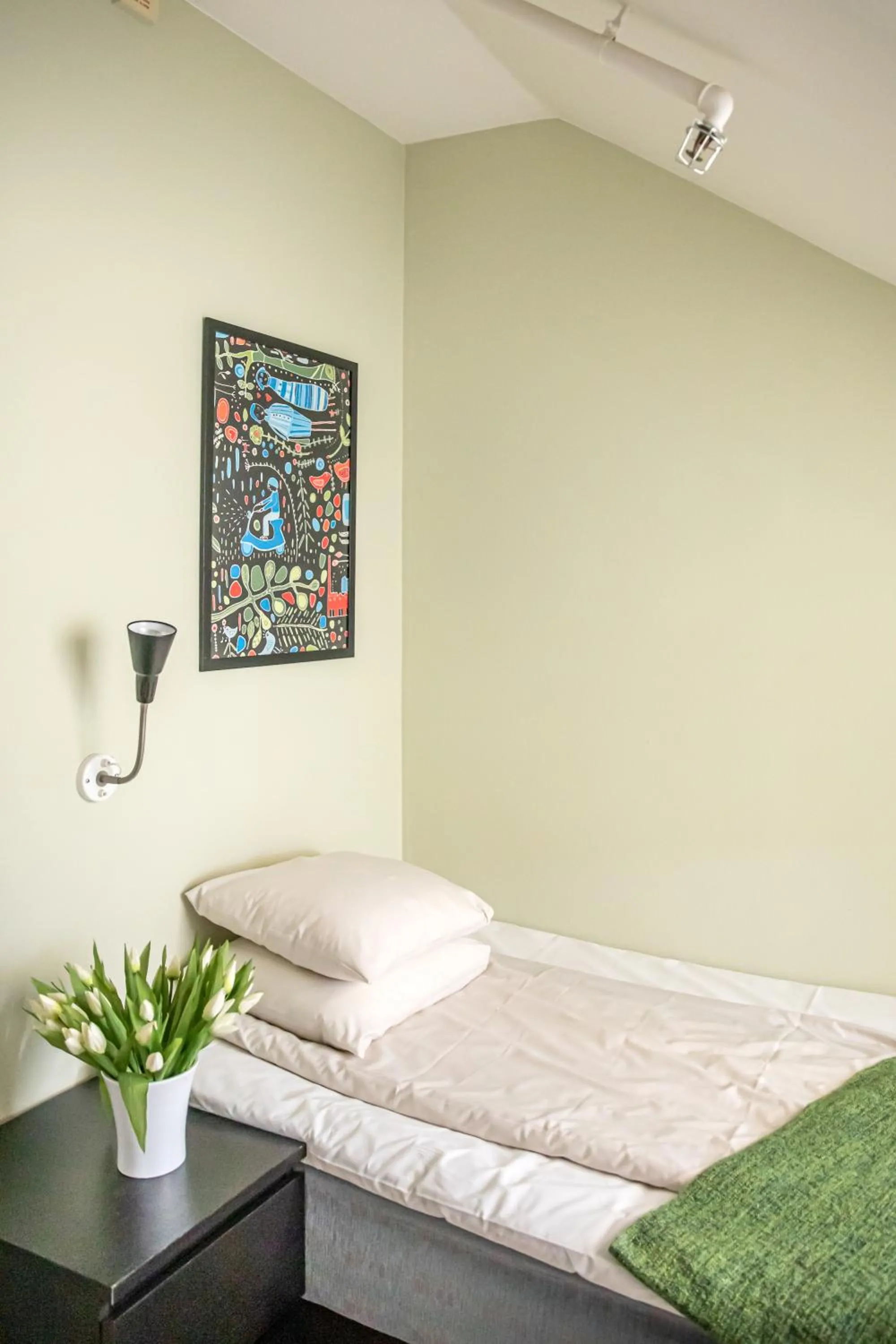 Bed in Hotel Kupolen