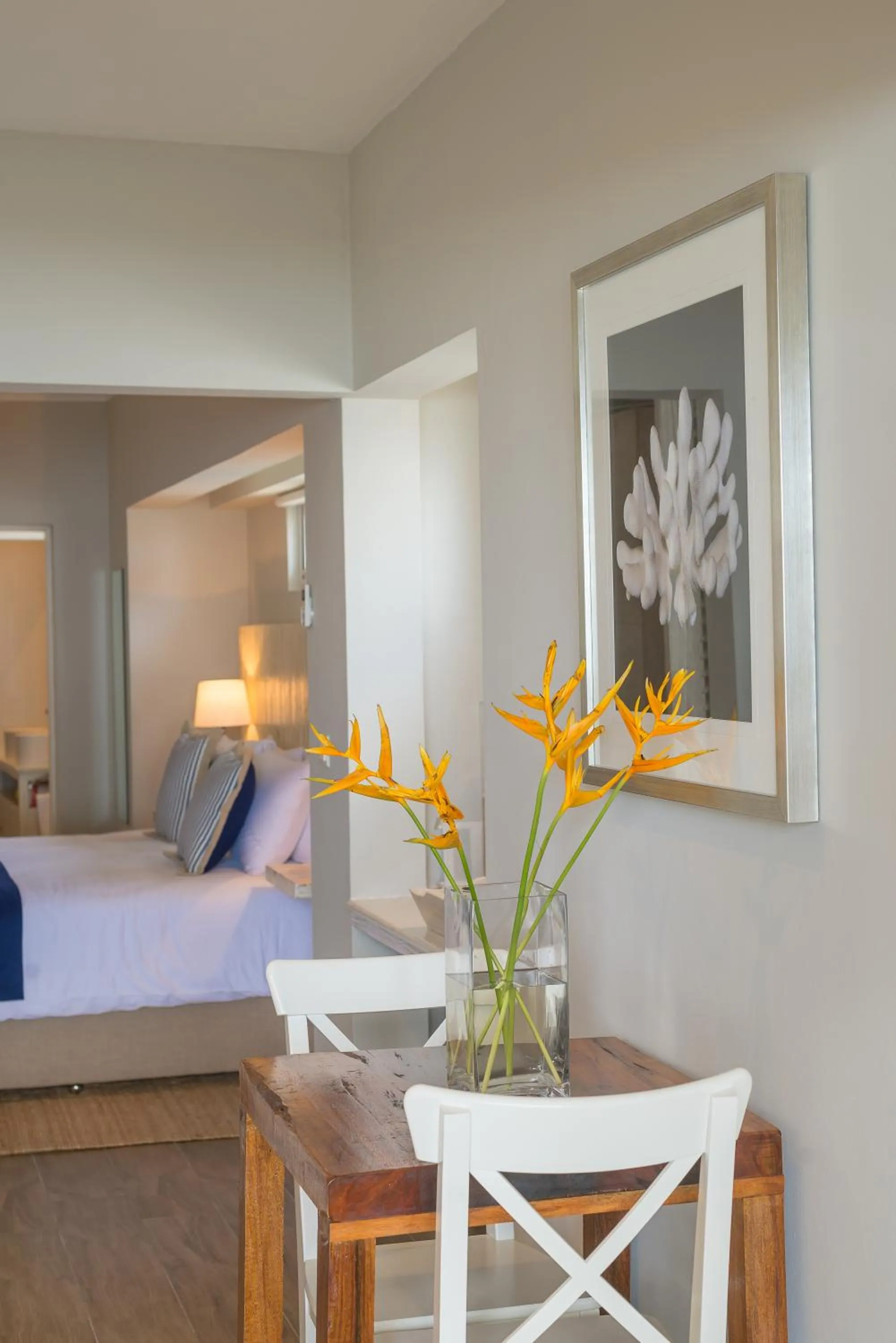 Dining area, Bed in Le Nautique Beachfront Apartments