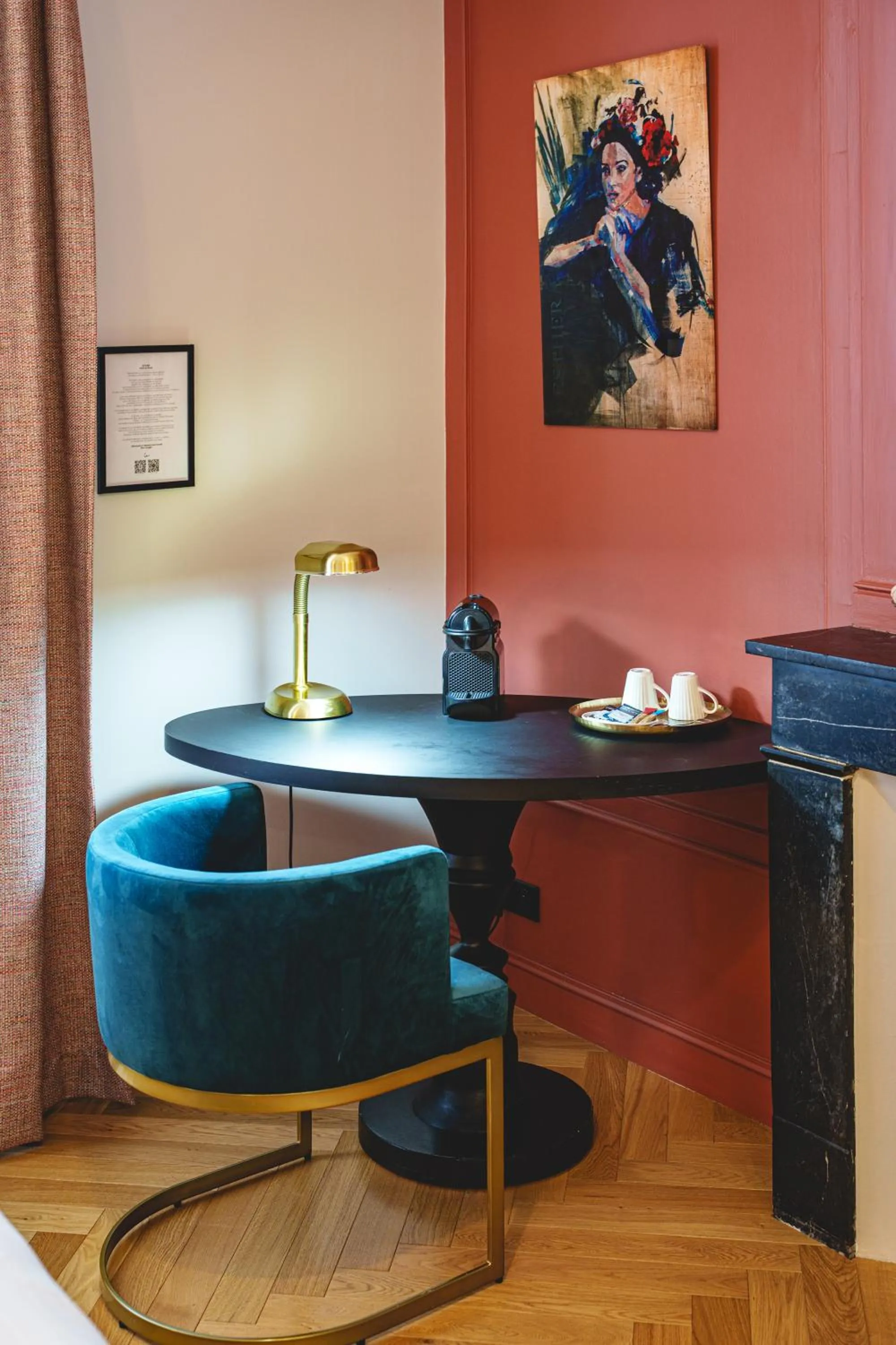 Decorative detail in The Originals Boutique, Hôtel Le Londres, Saumur